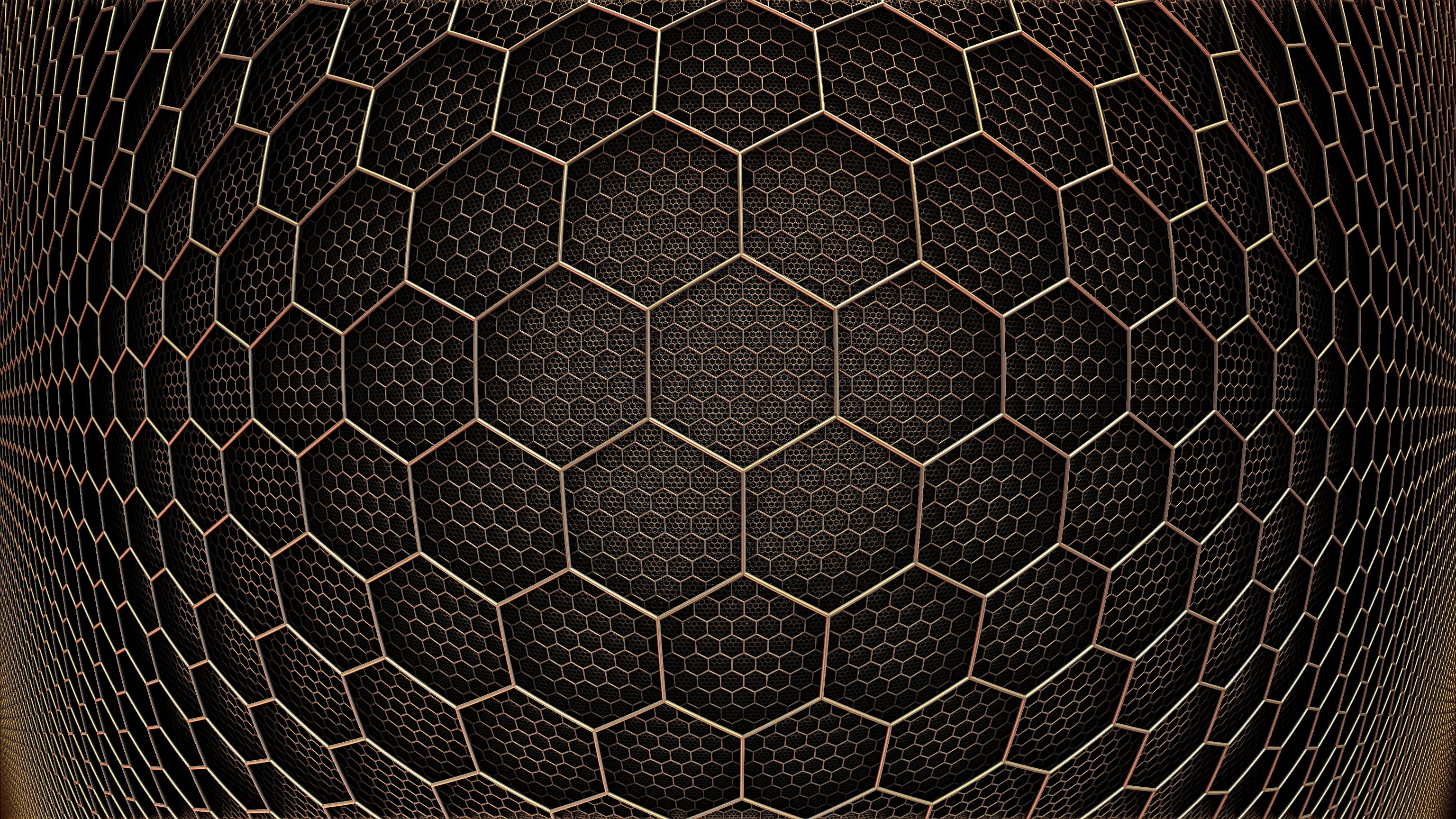 Black and white area rug, abstract, hexagon, 3D design HD