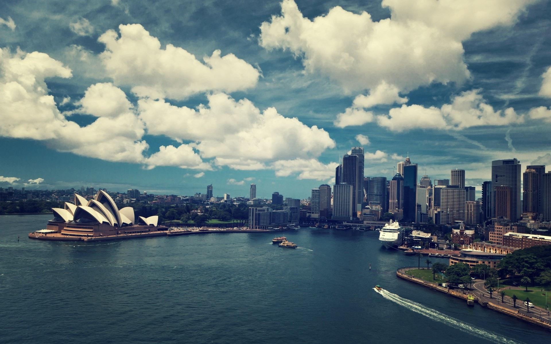 Wallpaper Sydney, Australia, city, sea, buildings, boats