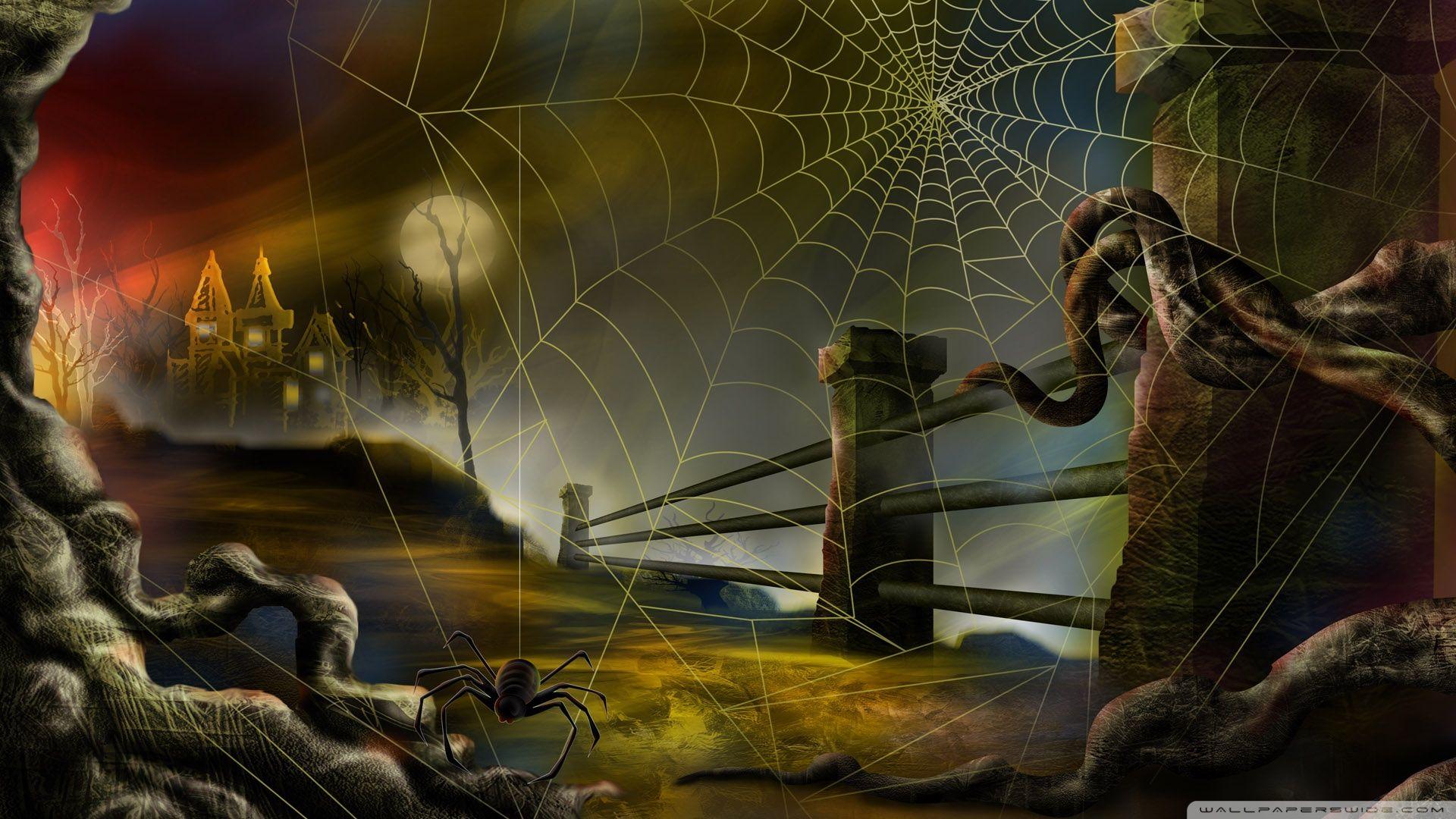 Spider Web Hallowmas Halloween HD desktop wallpaper, Widescreen