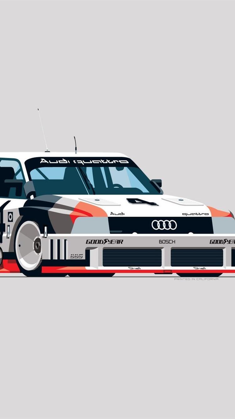 Audi Race Car, Art Design 750x1334 IPhone 8 7 6 6S Wallpaper