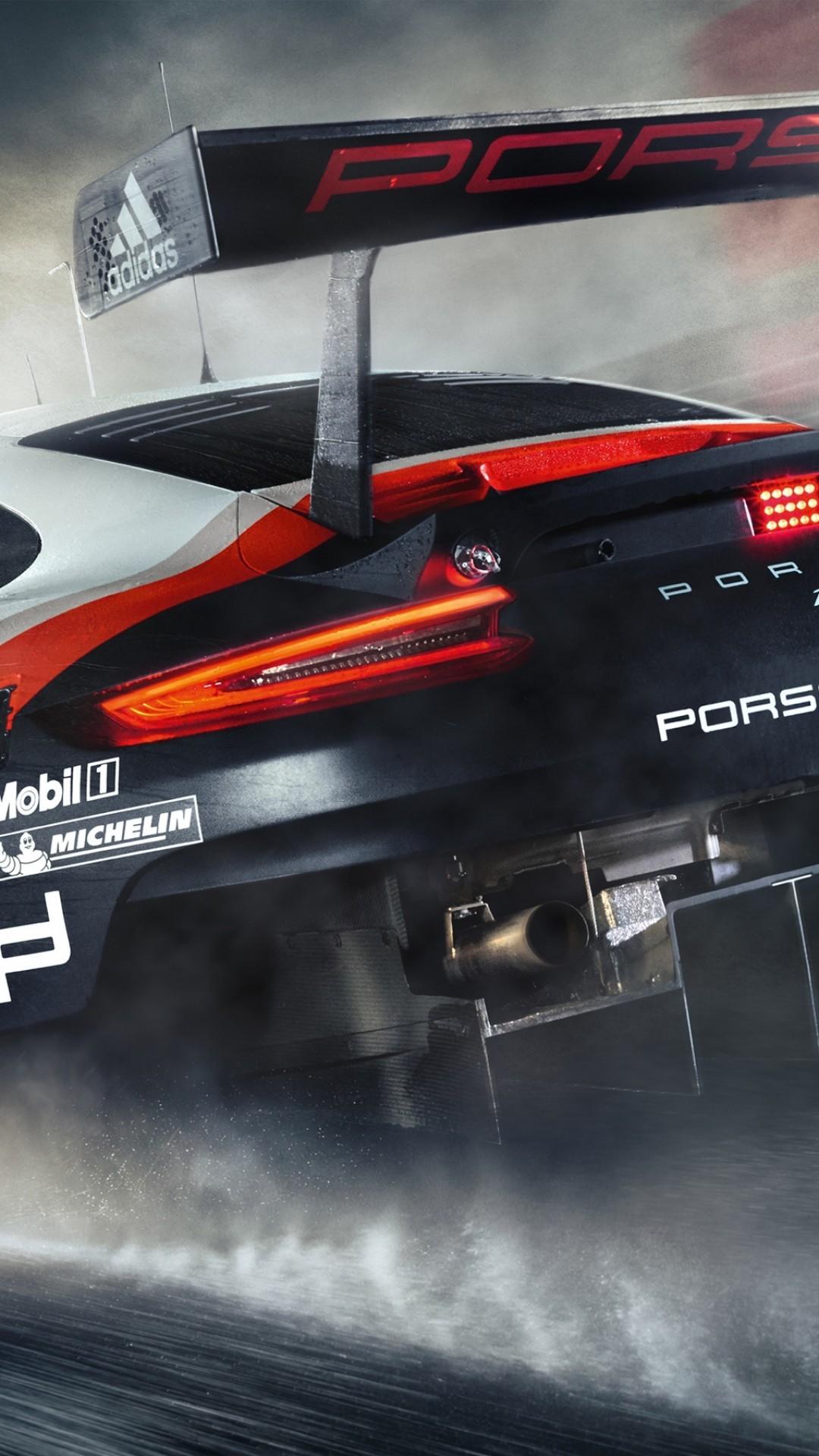 Download 1080x1920 Porsche 911 Rsr, Racing, Cars, Back View