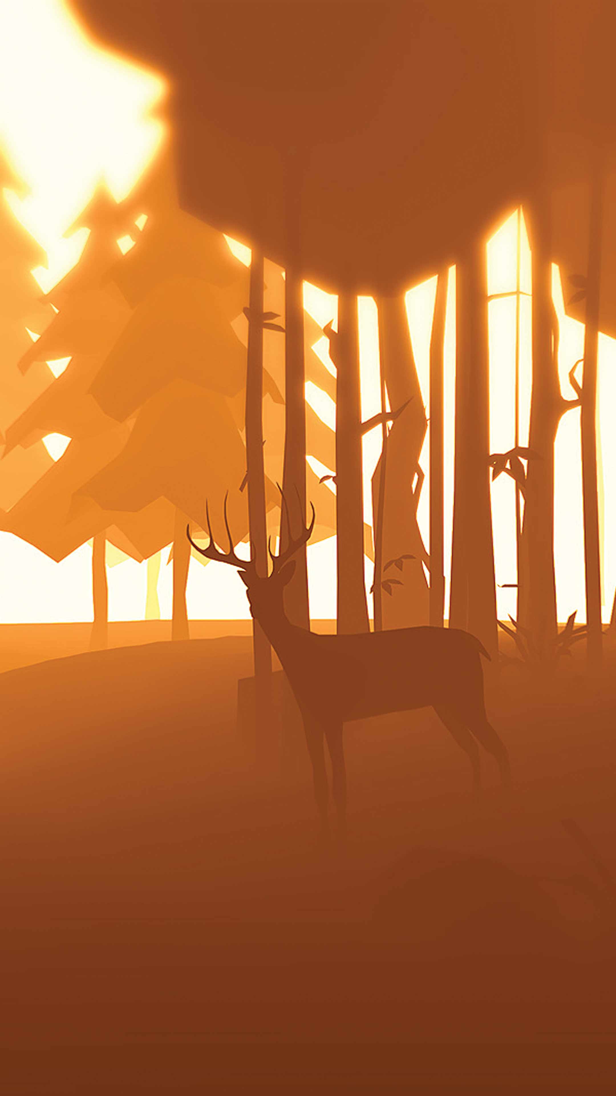 Deer In Autumn Forest Mobile Wallpaper