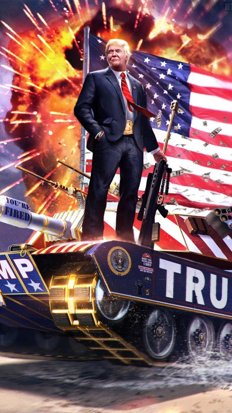 American Pride and Military of Donald Trump Wallpaper