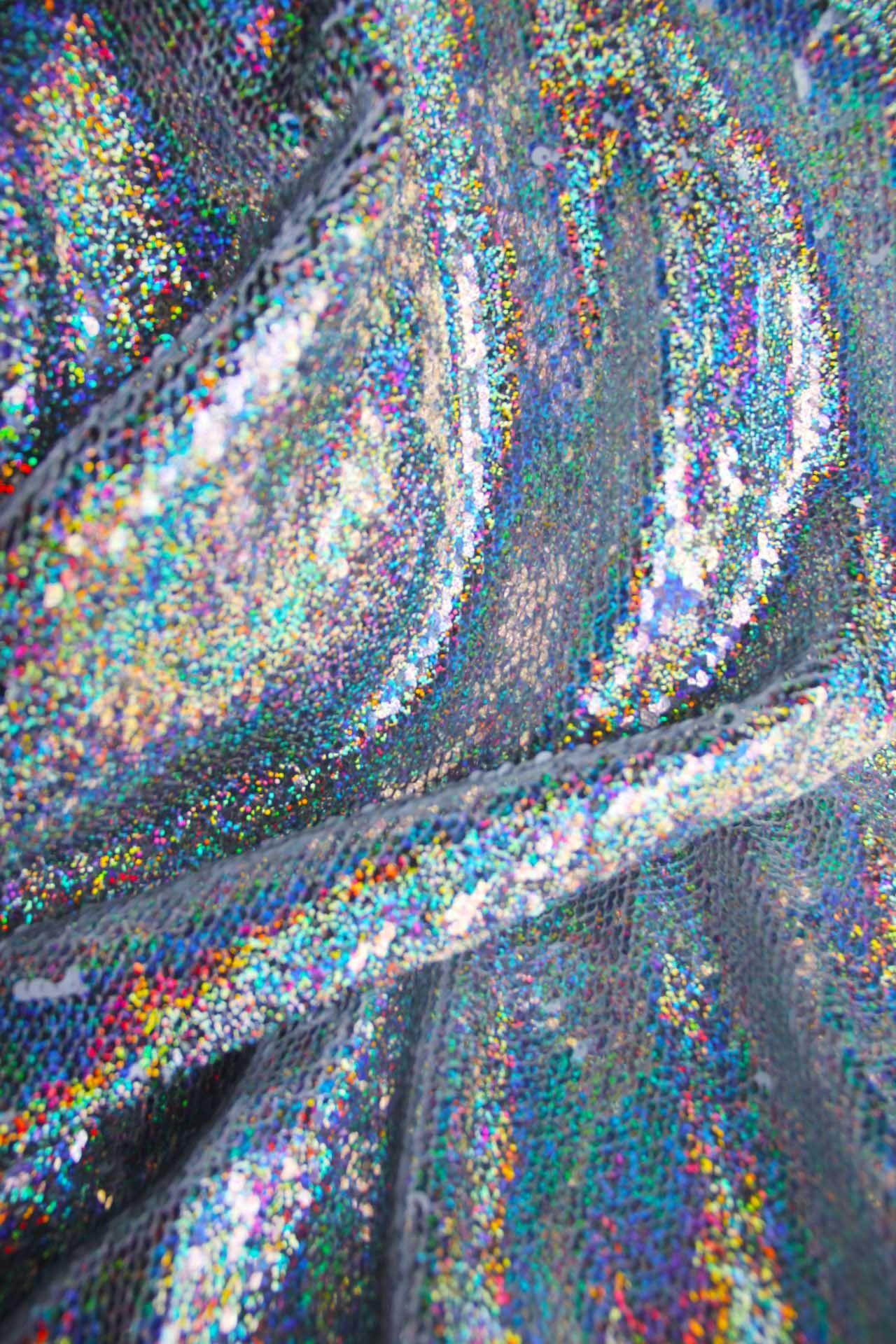 Blink Iridescent Holographic Silver Sequin Fabric