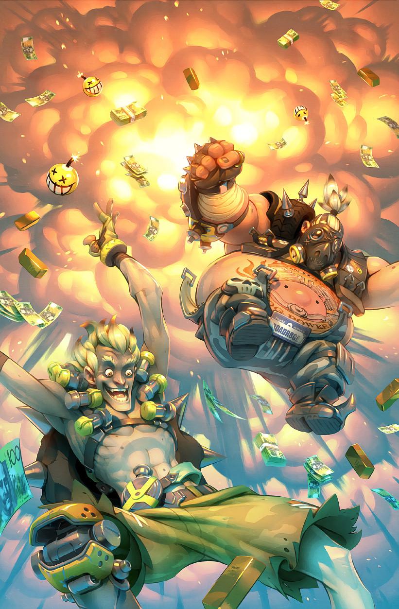 Gray Shuko Junkrat and Roadhog comic