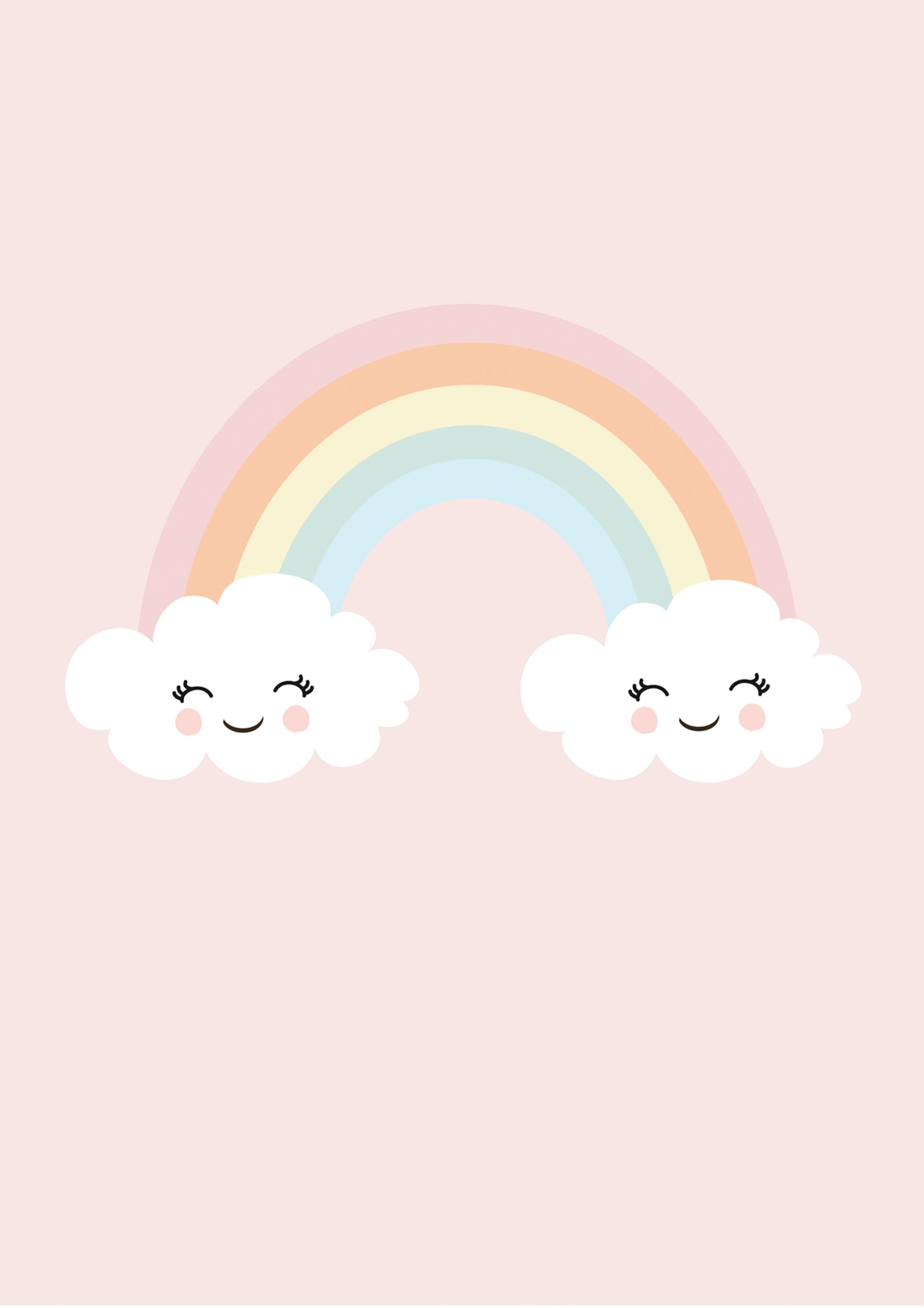 Print Happy Rainbow. picture. Baby posters, Rainbow