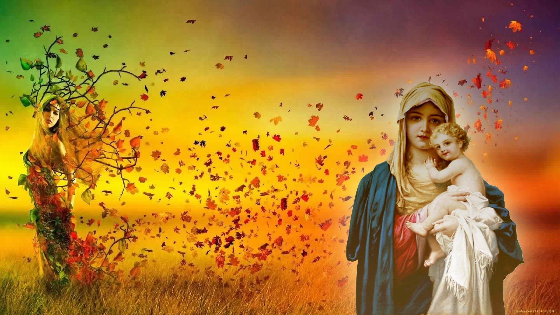 Mother Mary With Baby Jesus HD Wallpaper. Mother mary image