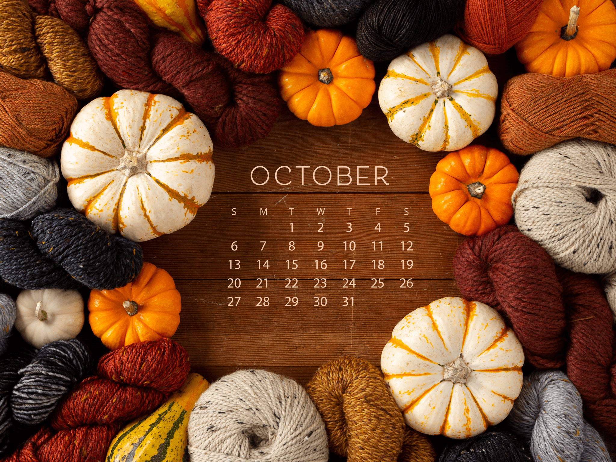 Free Downloadable October Calendar Staff