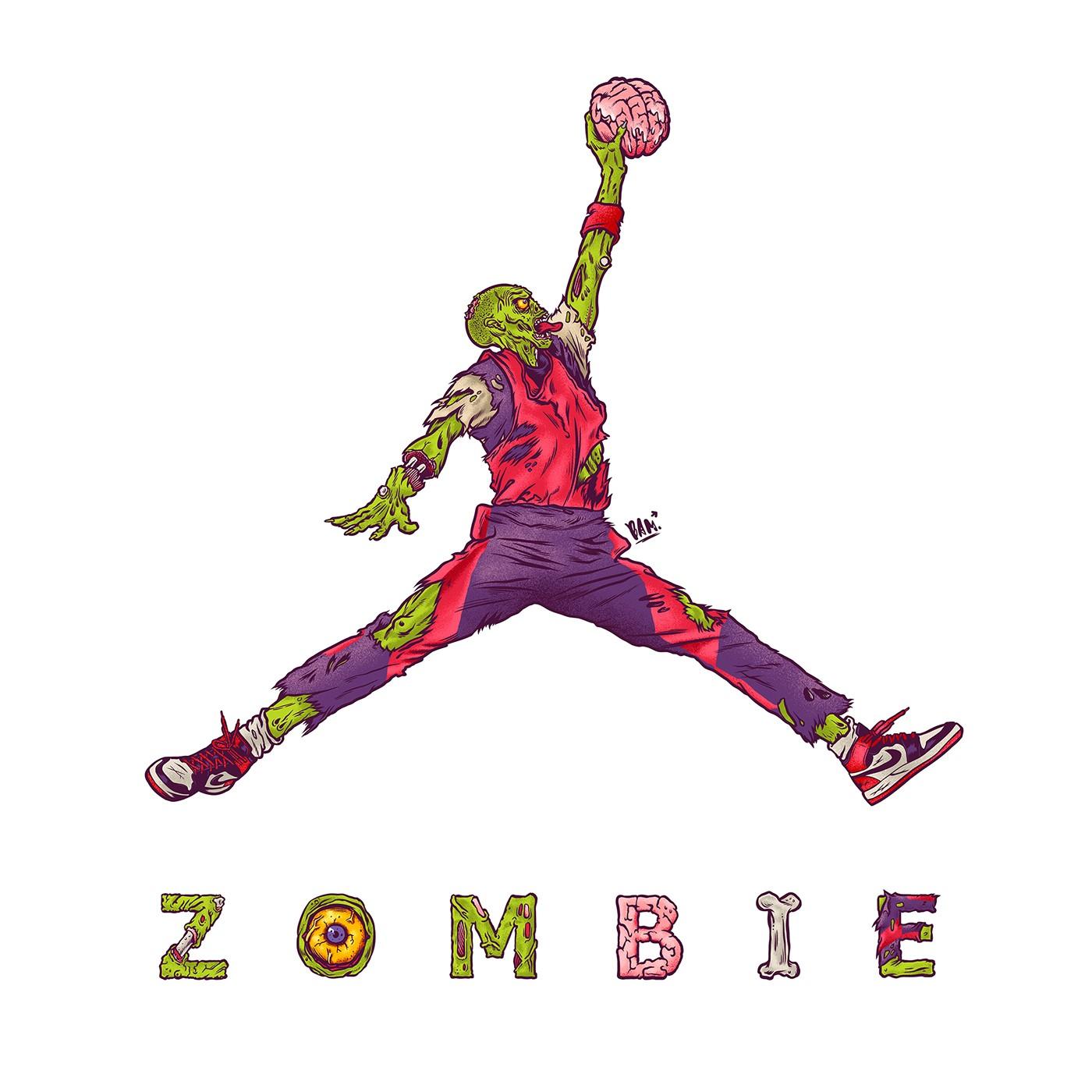 Air Zombie Jordan Logo HD Wallpaper Desktop Image Download