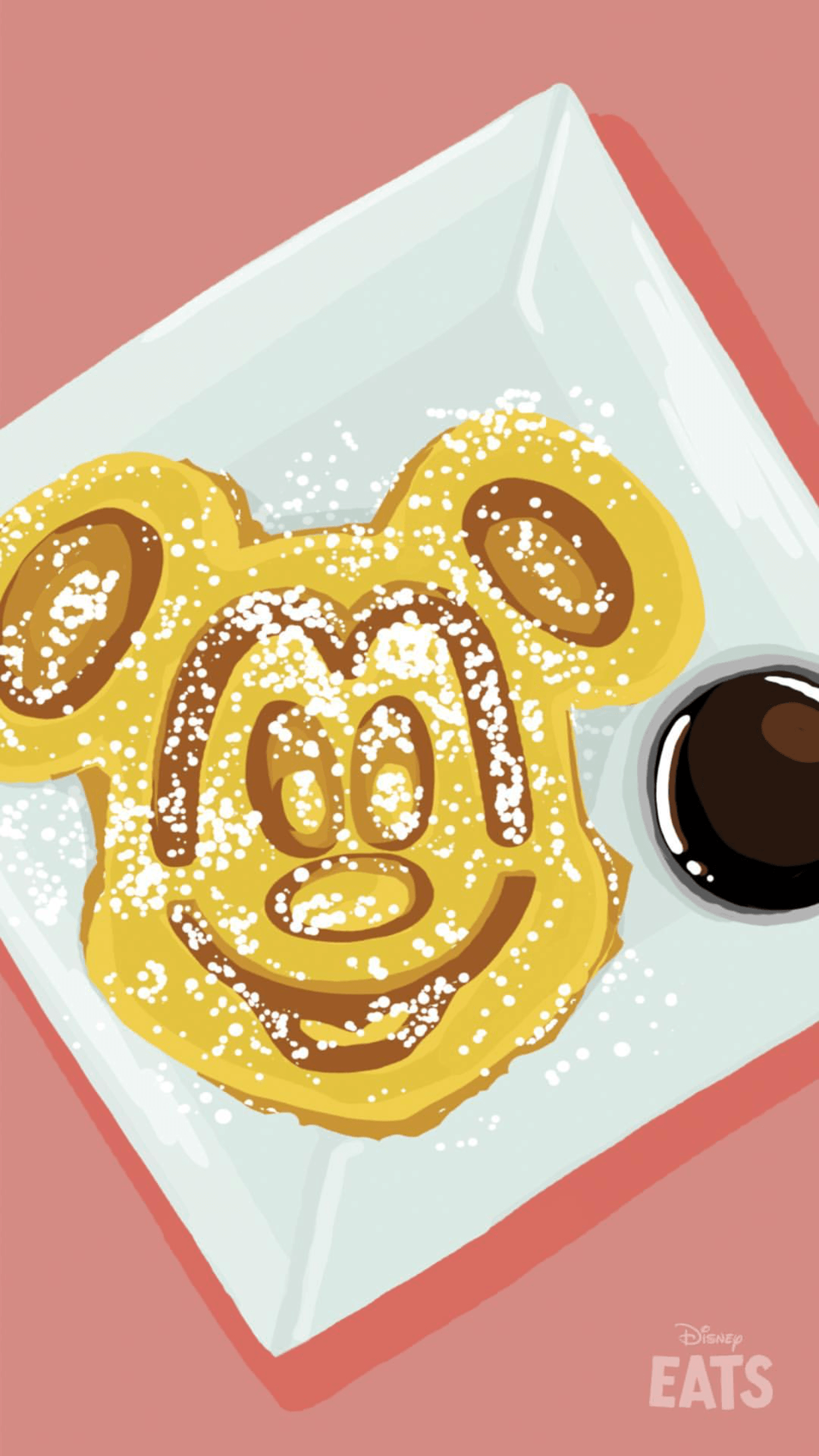 Mickey waffle, Disney Eats via instagram lock screen