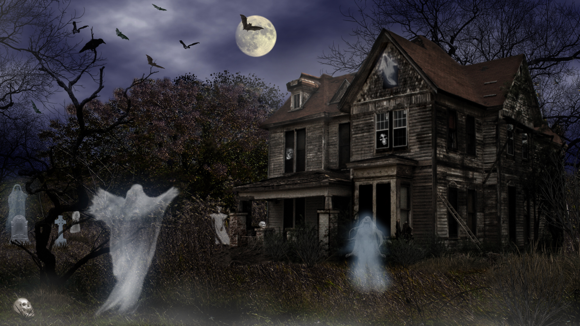 Haunted House Wallpaper 1920x1080