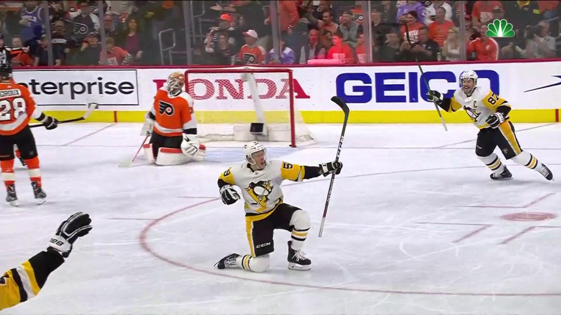 Jake Guentzel's hat trick adds to Penguins lead over Flyers
