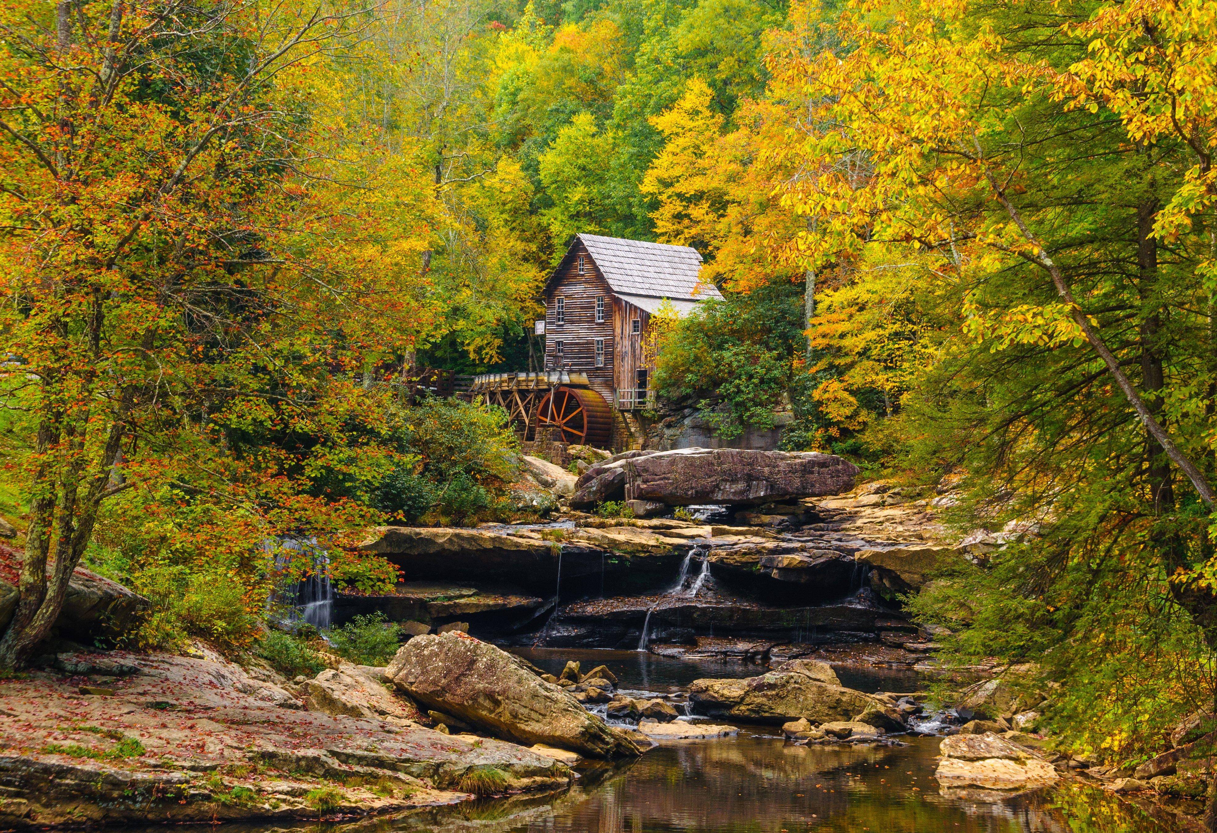 Autumn USA Mill Stream Glade Creek Grist Mill Babcock State