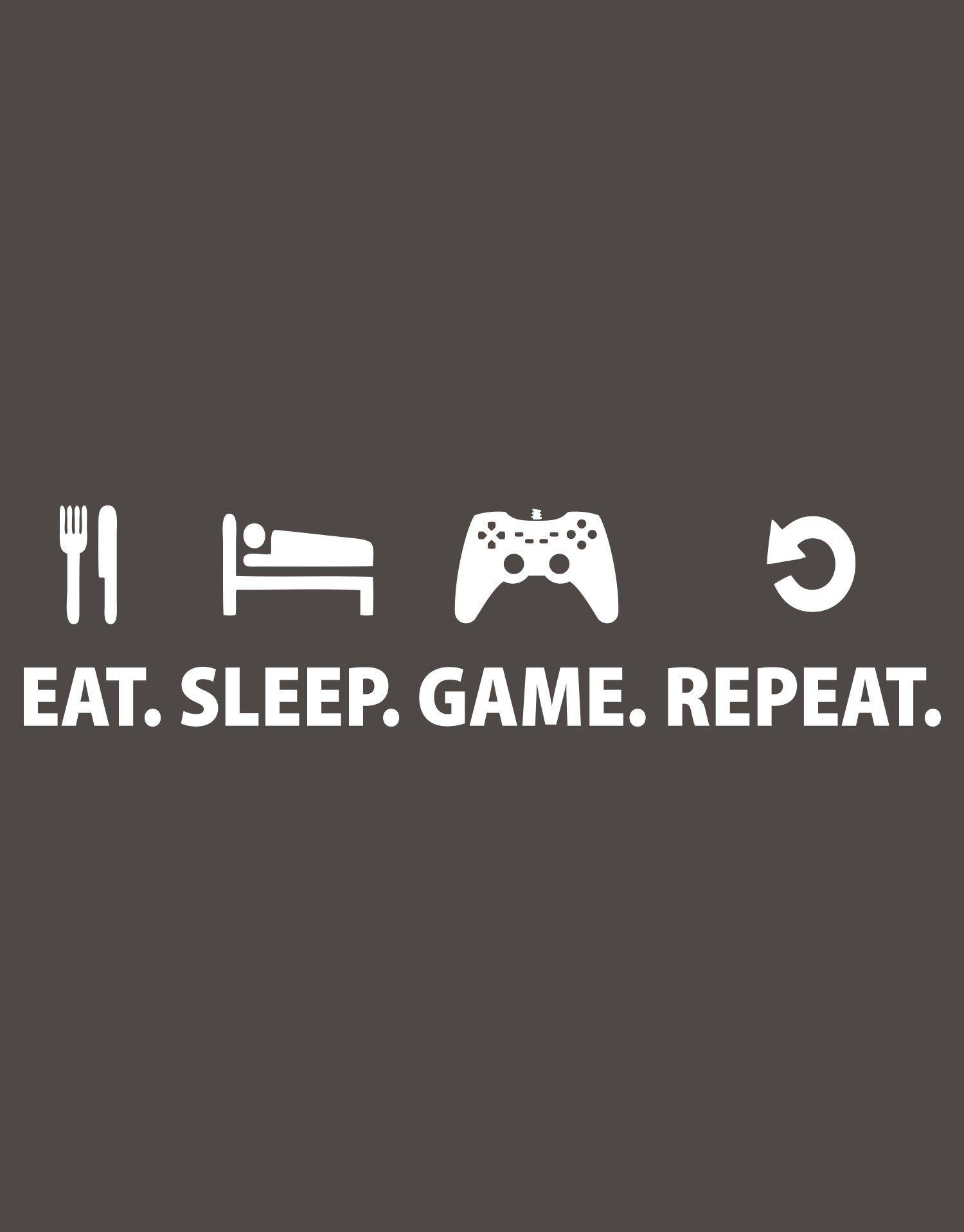 Eat Sleep Game Repeat Gamer Wall Decal Quote