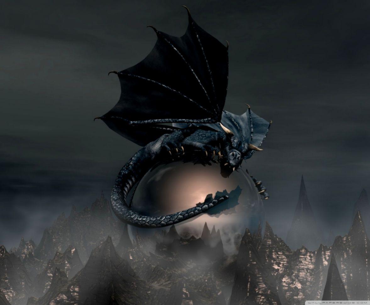 Fantasy Wallpaper Black Dragon Fantasy HD Wallpaper