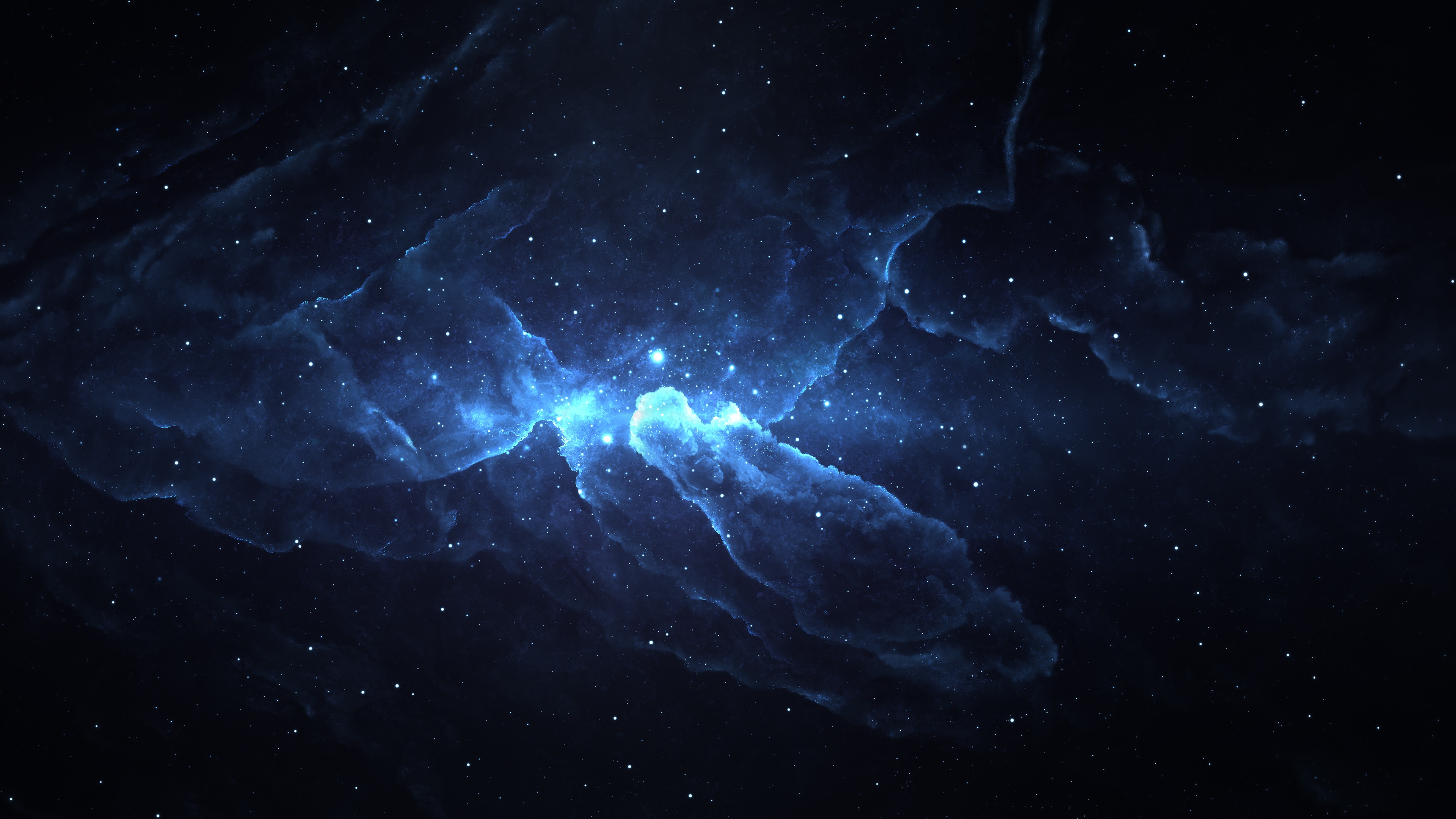 Blue Nebula Photohop 4K Ultra HD Desktop Wallpaper