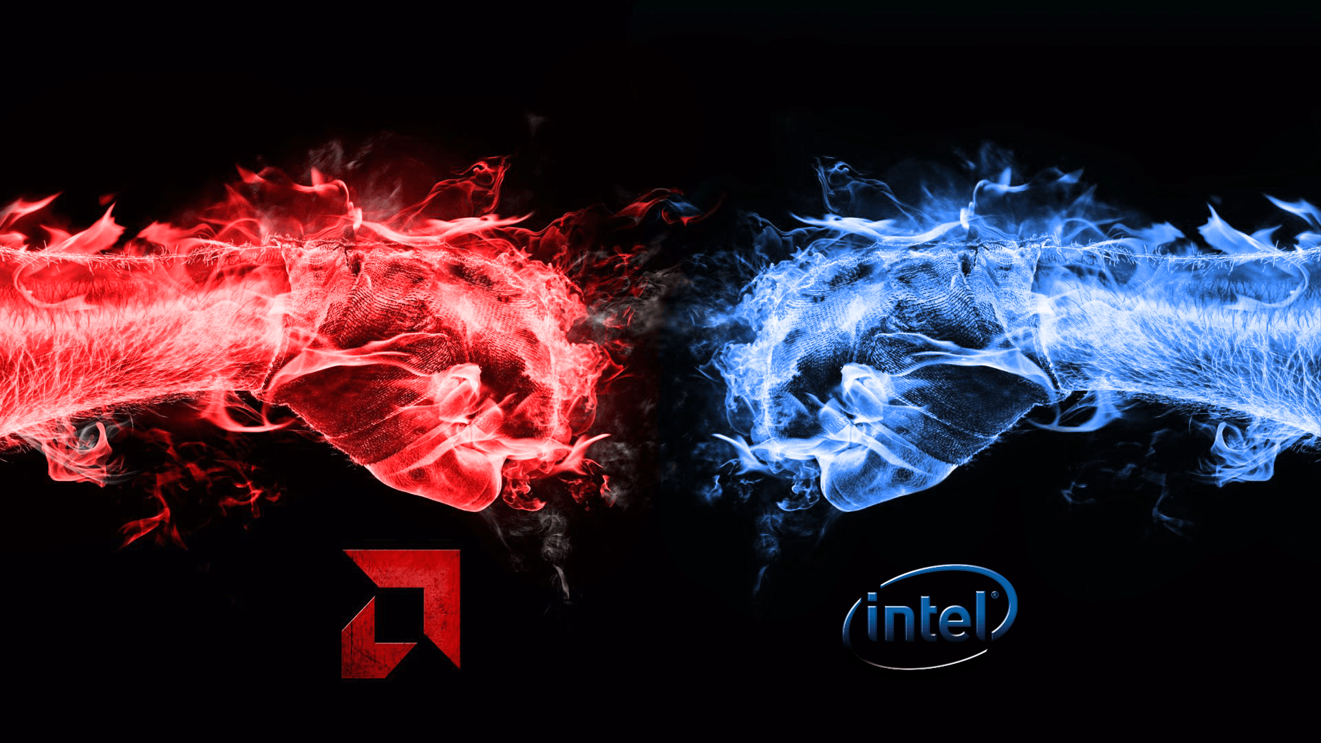 Intel vs Amd wallpaper