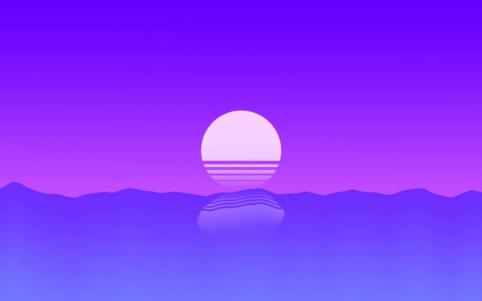 Sunset Outrun Minimalism 4k Os Wallpaper 4k, Download