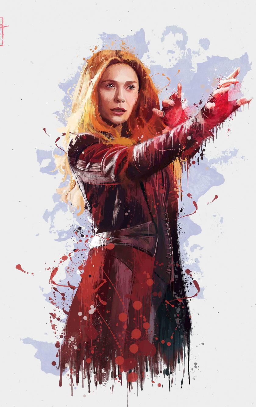 Download 840x1336 wallpaper scarlet witch, avengers