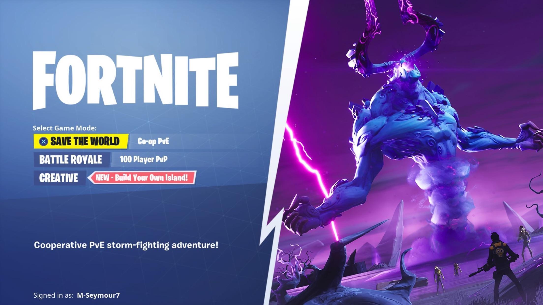New STW title screen! (Storm king)