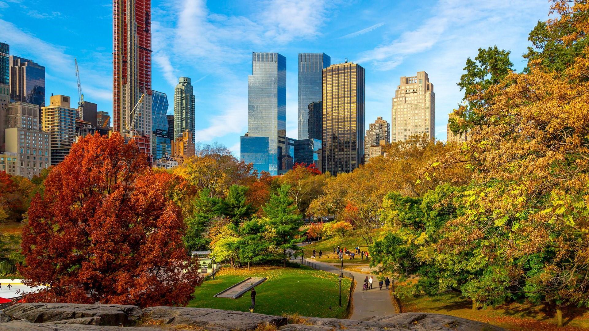 Bow Bridge Central Park Autumn Fall 1920x1080.