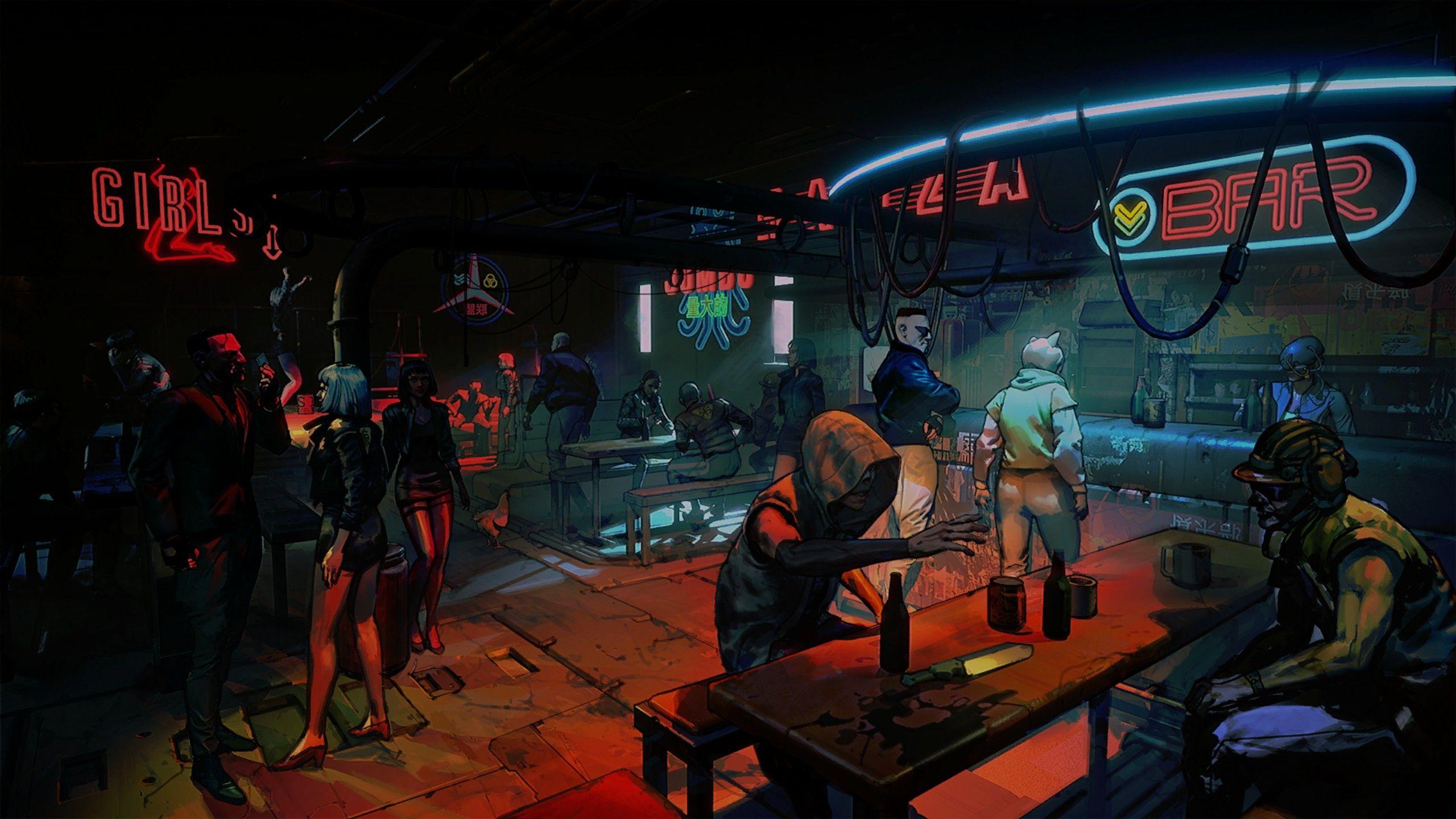 Anime 2560x1440 RUINER cyberpunk video games bar neon sign. Cyberpunk, Cyberpunk city, Futuristic city