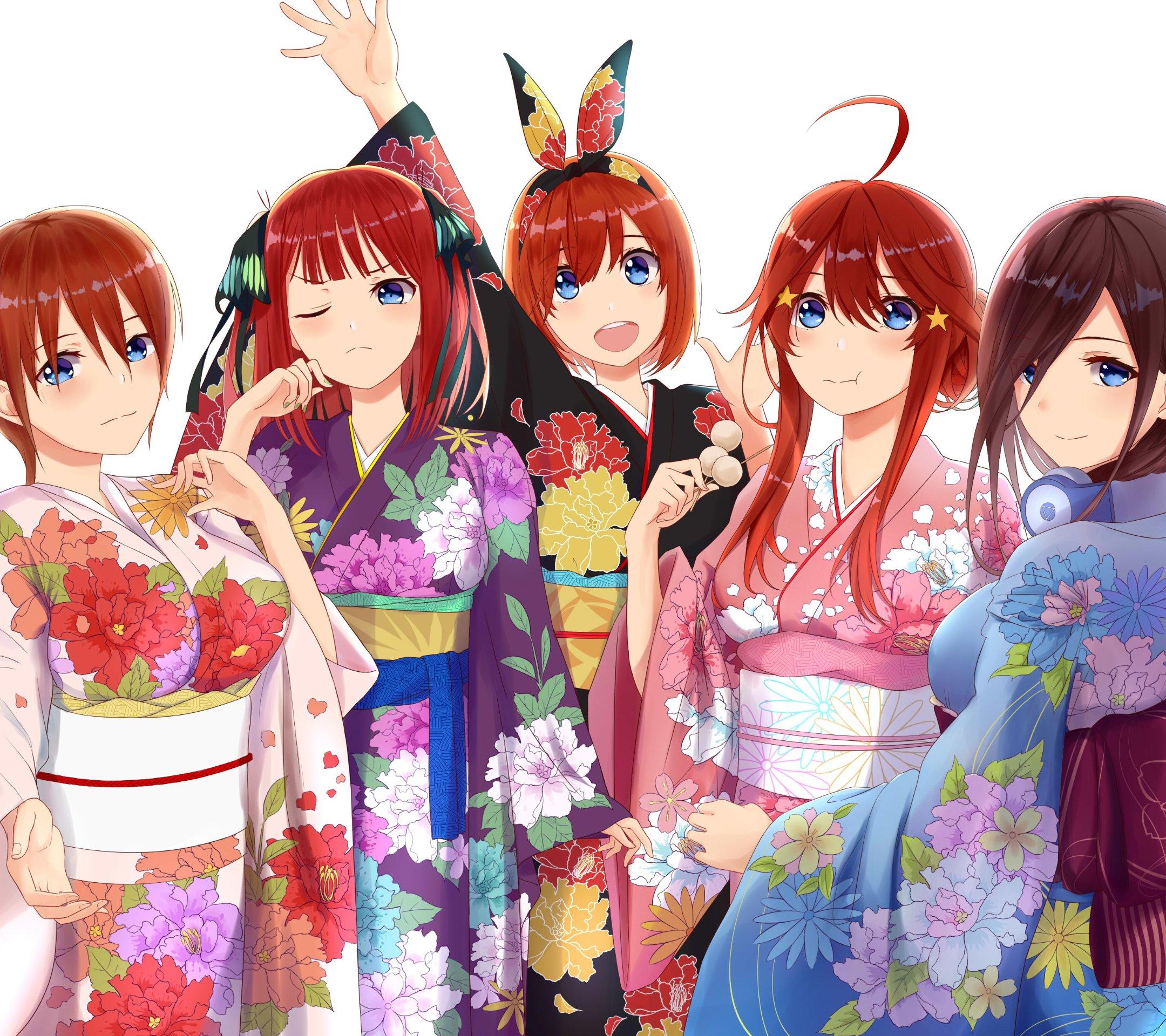 The Quintessential Quintuplets anime wallpaper for mobile phones