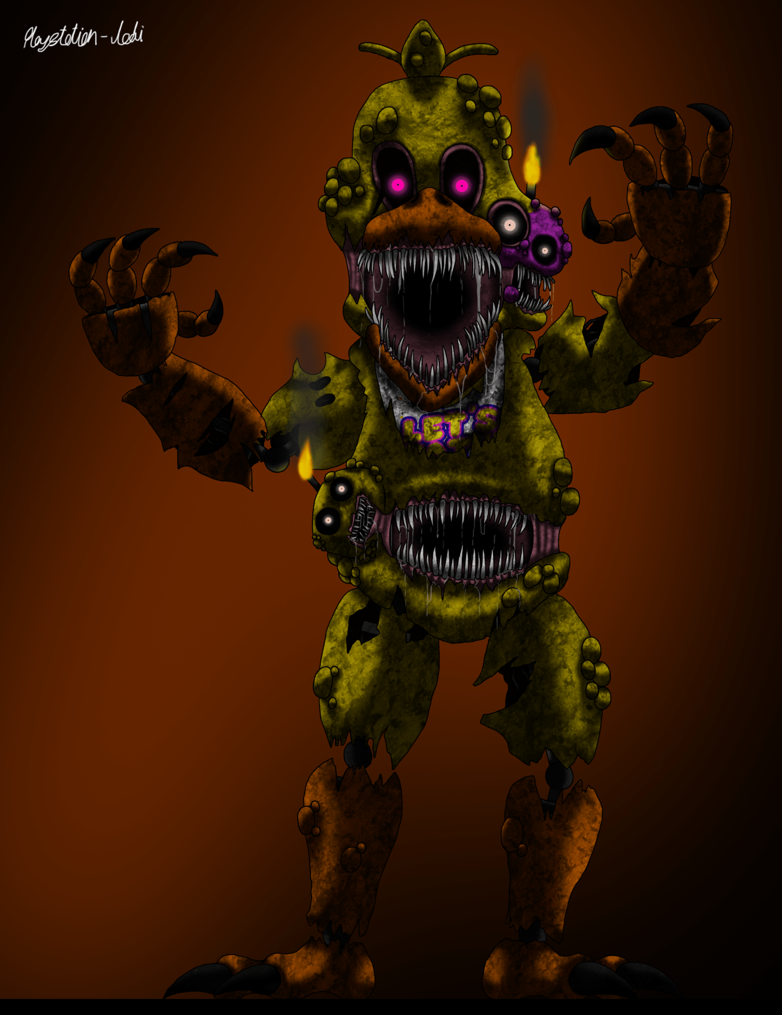 Twisted Nightmare Chica.Shes looks great. FNaF. Five