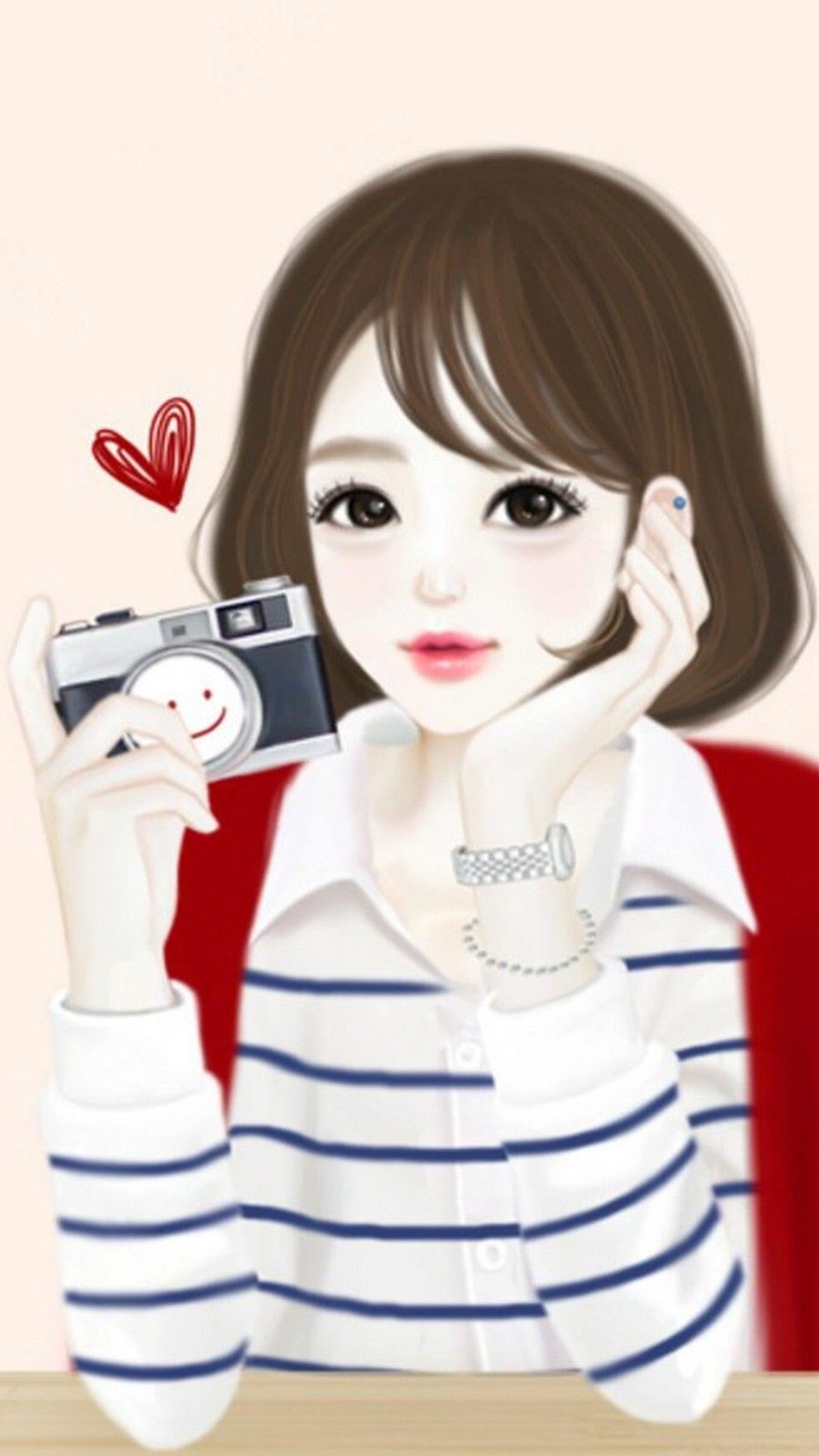 Cute Drawings Wallpaper For Phone HD Phone Wallpaper. Cute girl wallpaper, Korean anime, Cute drawings