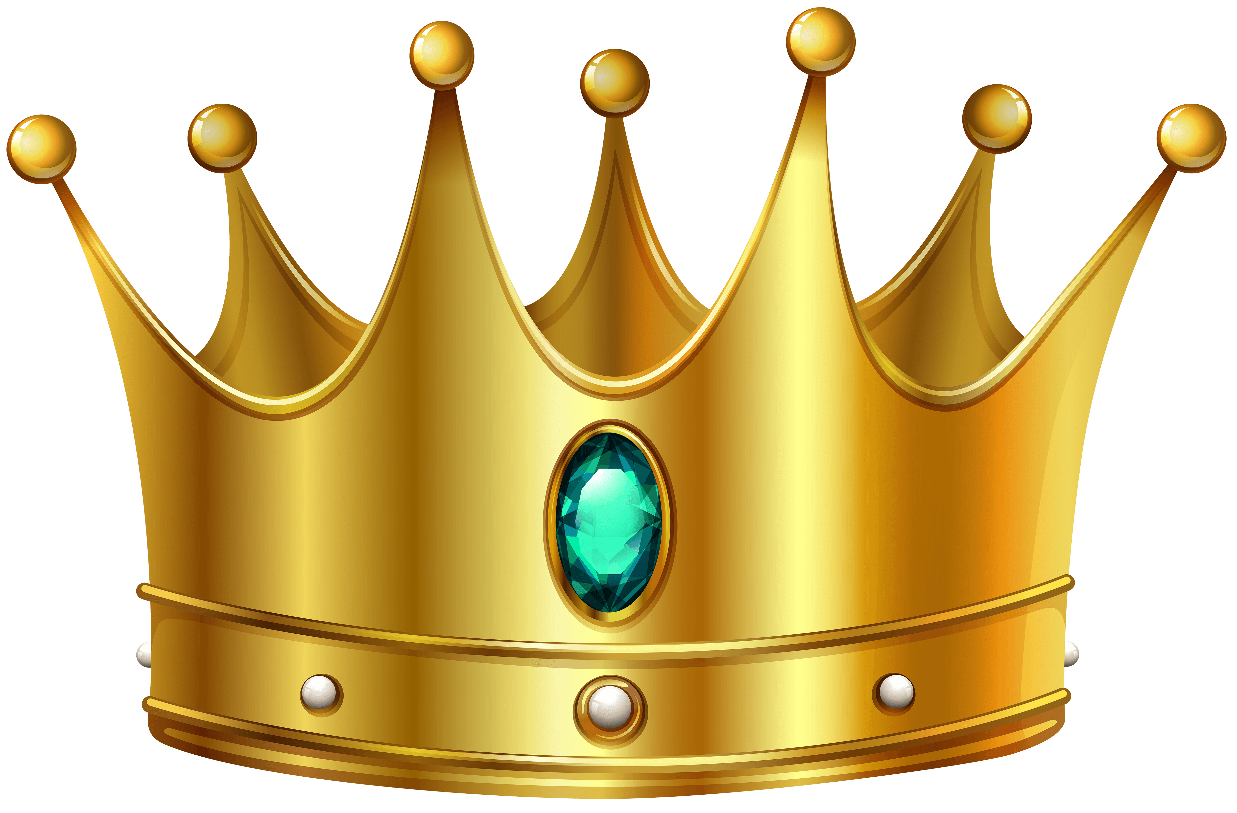Gold Crown with Diamond PNG Clip Art Image