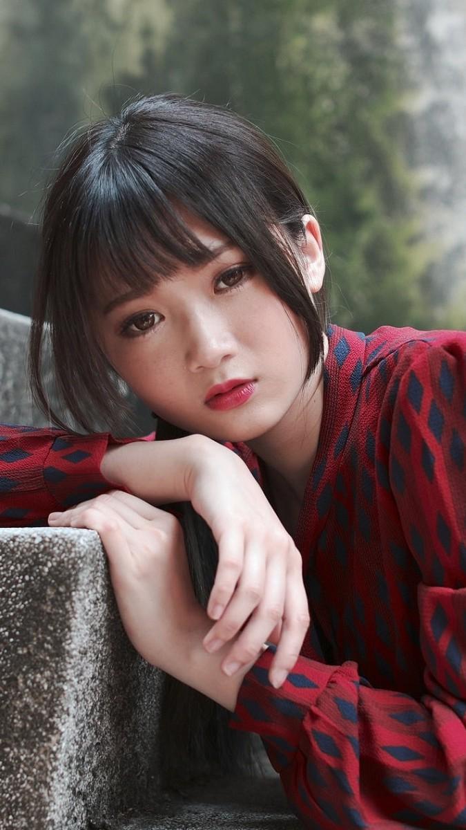 Beautiful Japanese girl innocent looks nice HD Background
