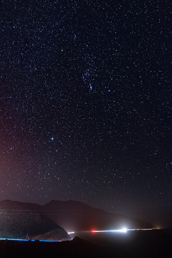 HD wallpaper: starry sky, space, galaxy, radiance, night