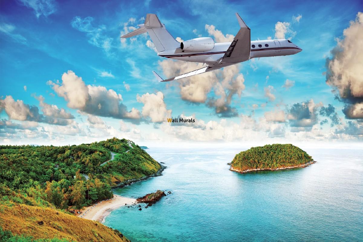 Wallpaper beautiful islands with a plane