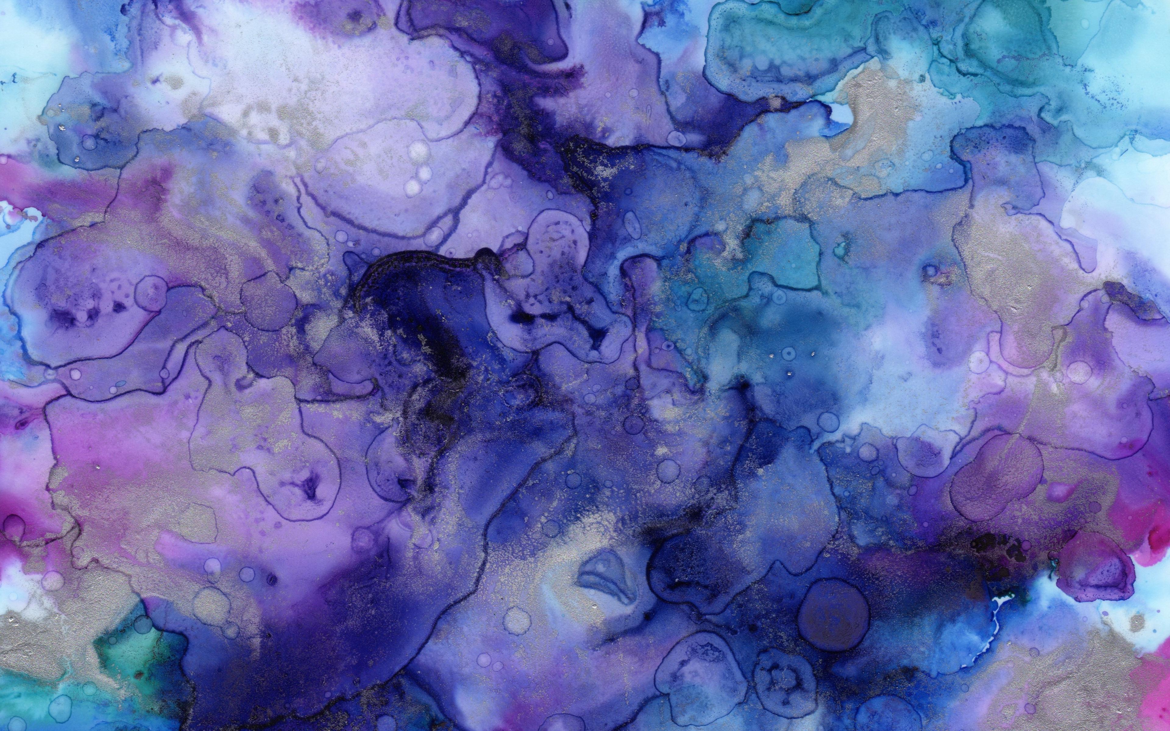 Download wallpaper 3840x2400 watercolor, ink, paint, stains