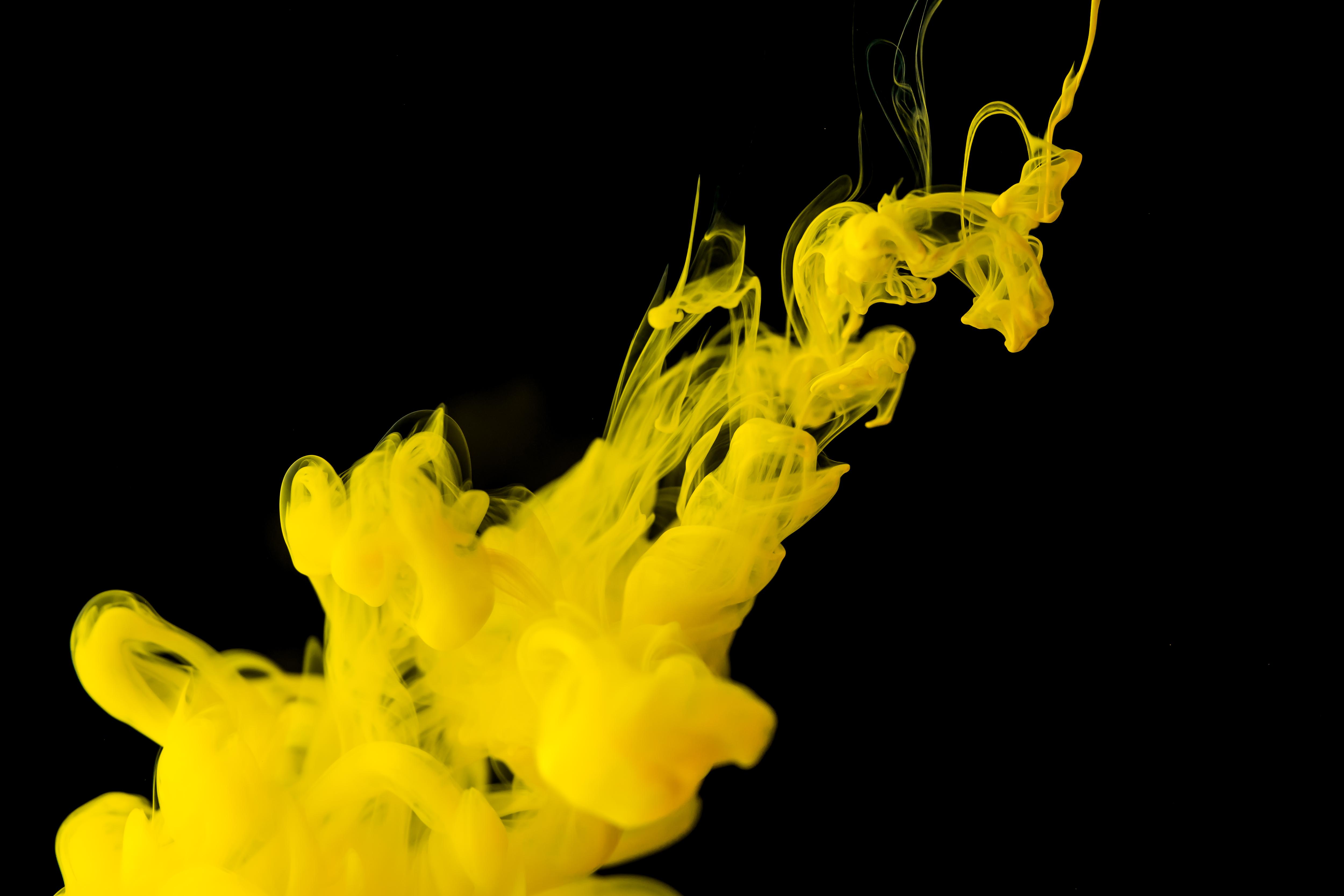 Yellow Ink in Black Water Free