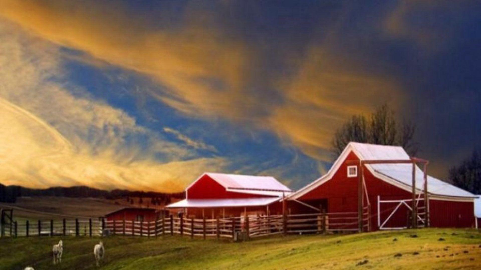 Red Barn Wallpaper