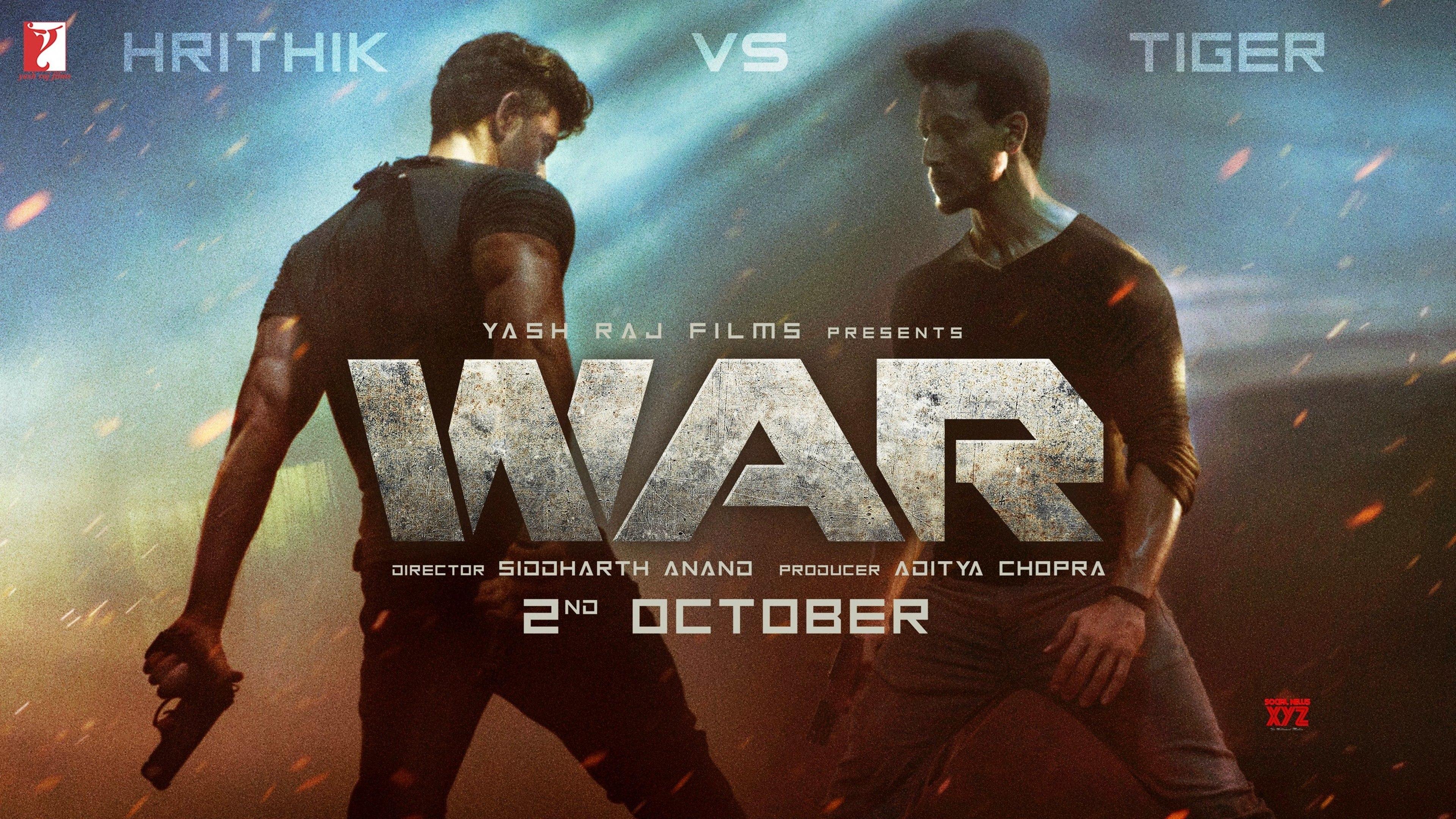 Hrithik Roshan and Tiger Shroff War 2019 Movie 4K Wallpaper