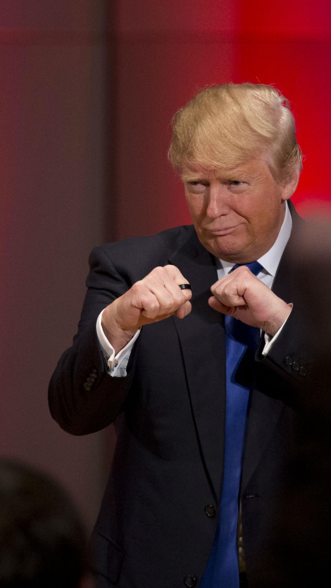 Donald Trump Fists Funny iPhone 8 Wallpaper Free Download