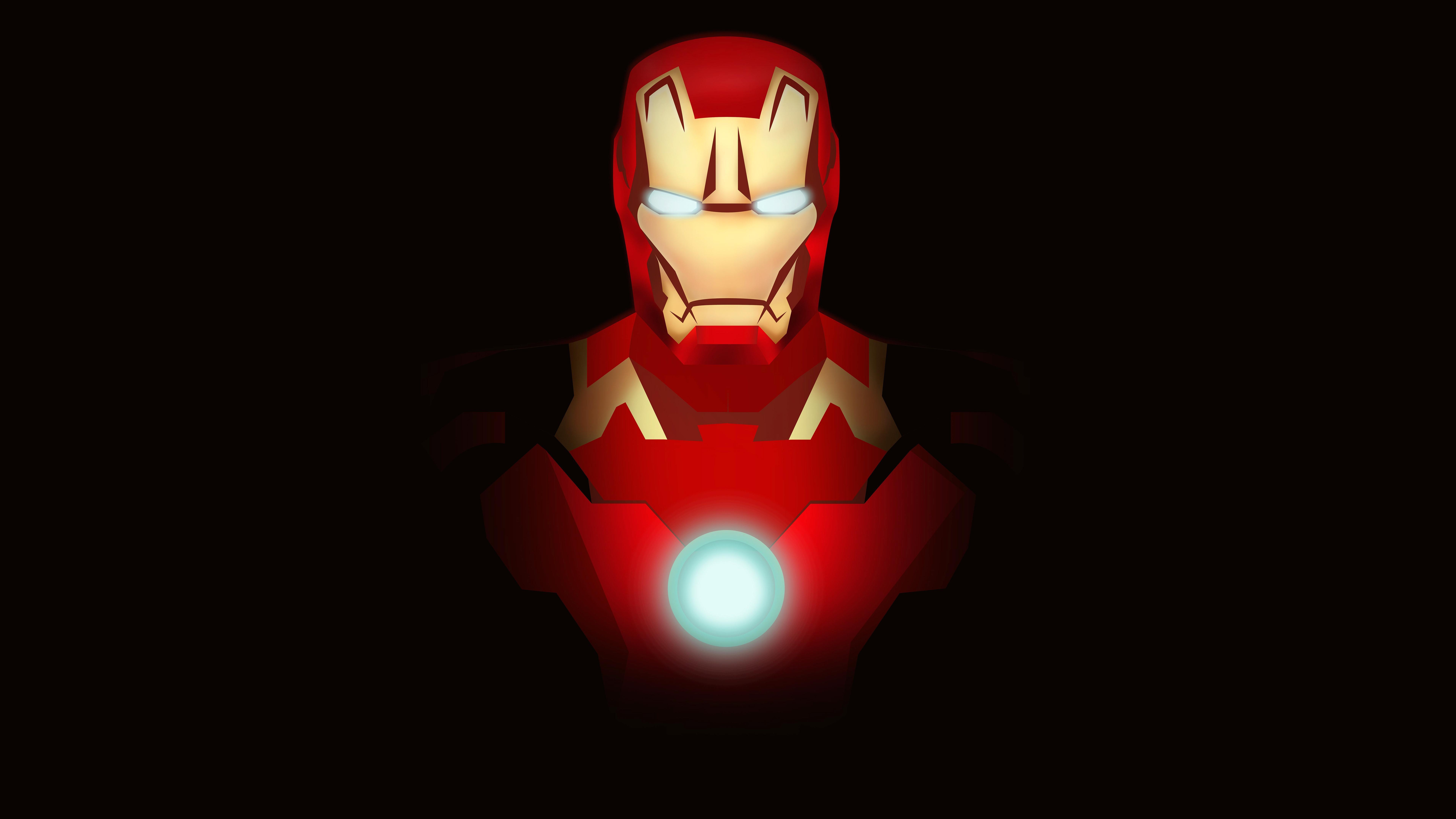 Iron Man Minimal Fan art 4K 8K Wallpaper