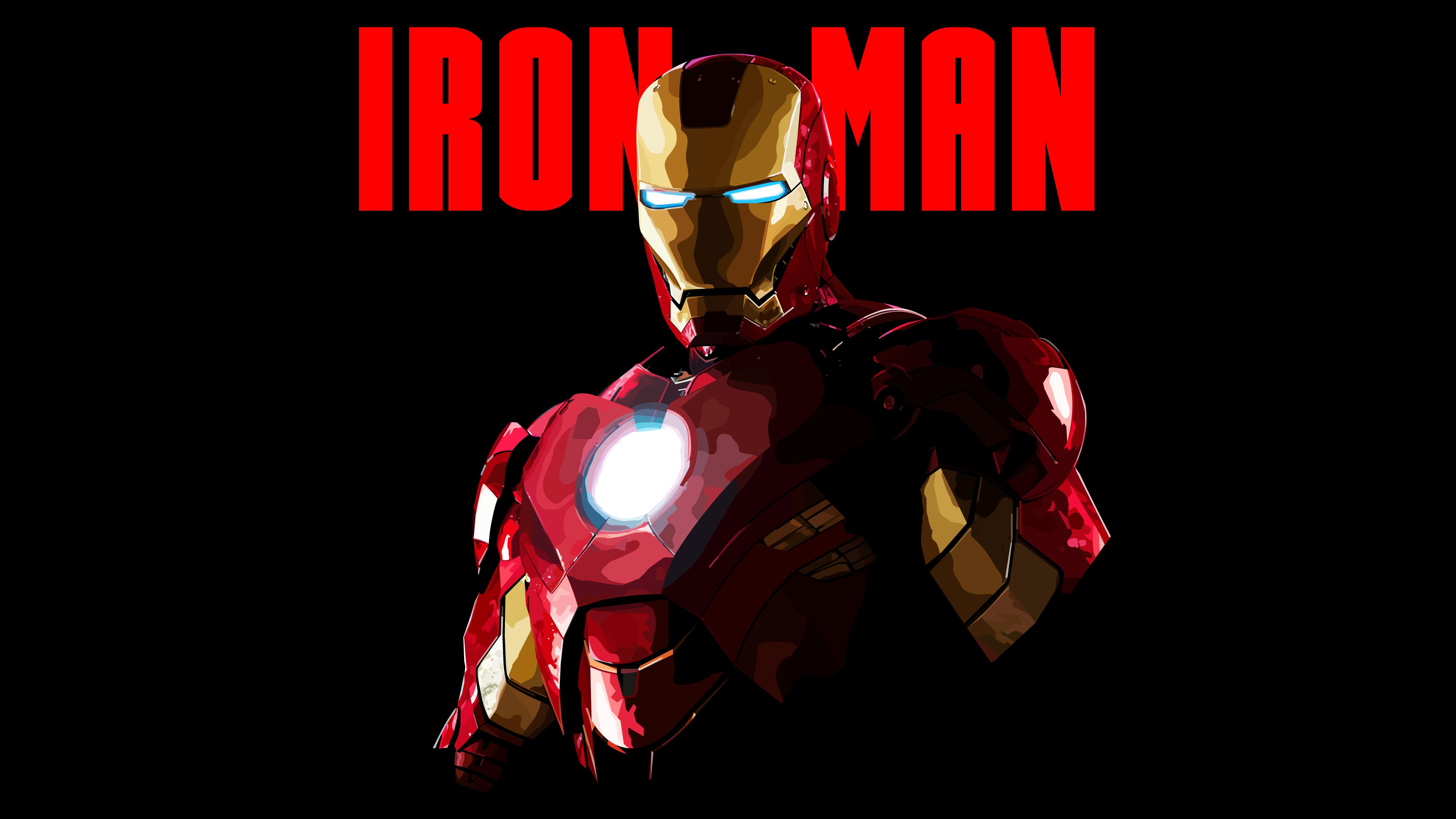 Iron Man Minimal Artwork 5K Wallpaper
