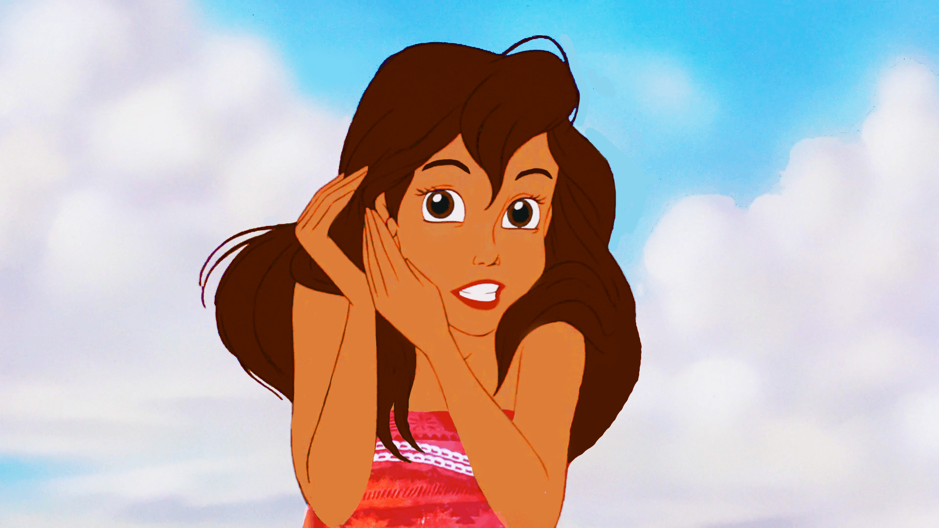 Ariel dressed up as Moana Princess Fan Art