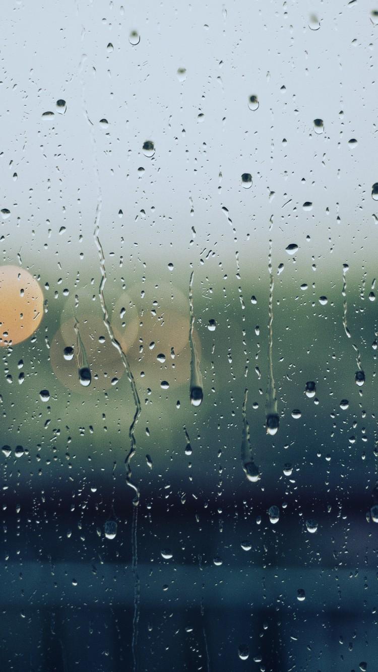Download 750x1334 Moisture, Window, Bokeh, Raining, Water