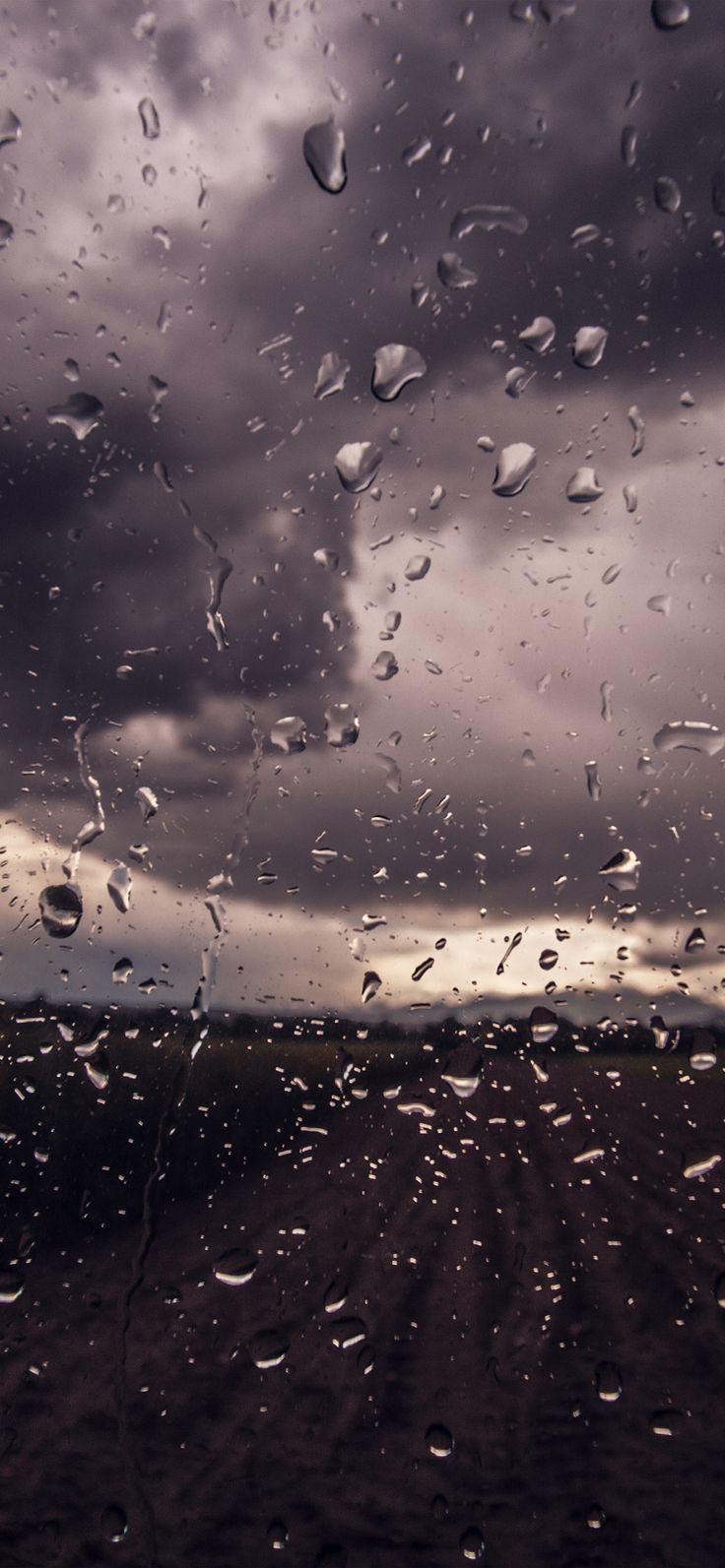 iPhone X wallpaper, rainy window nature water drop