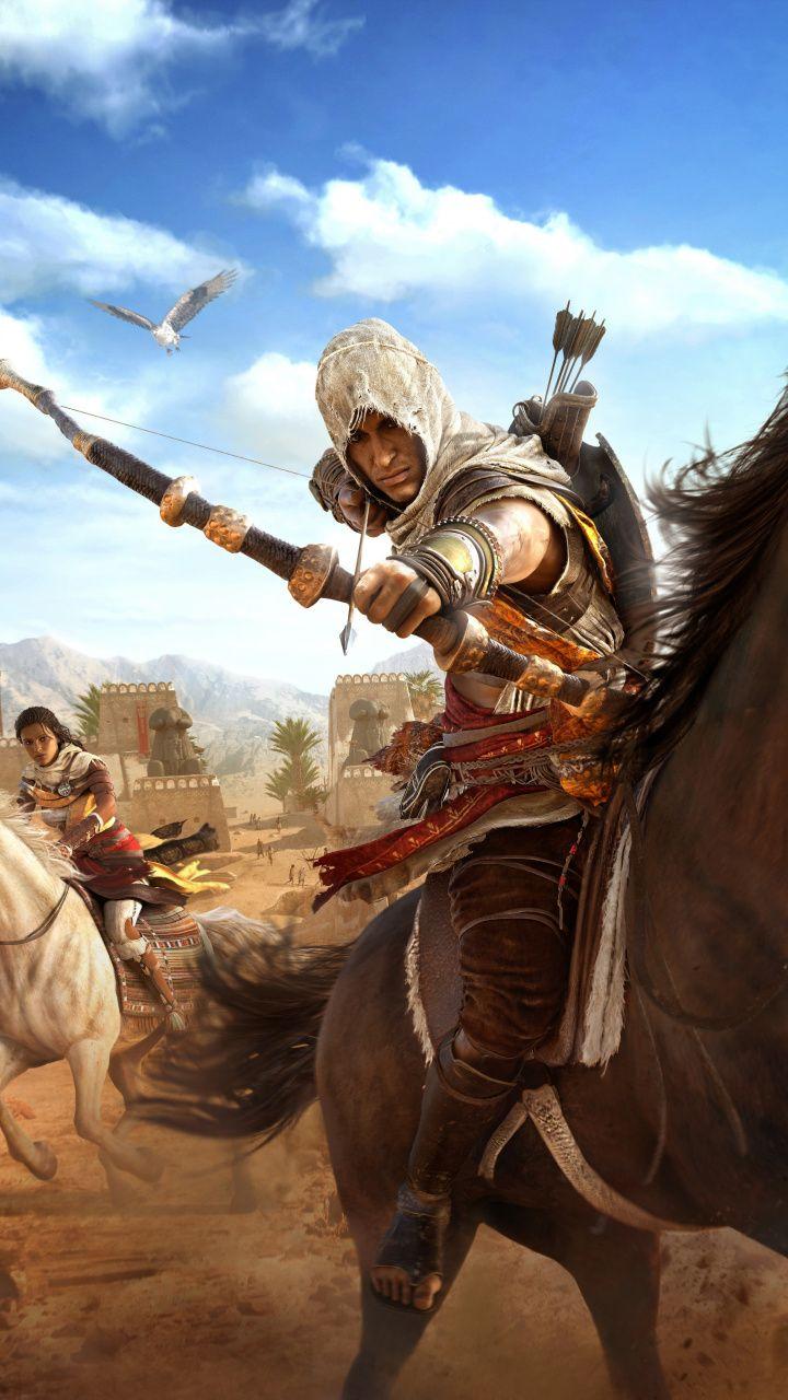 Assassin's Creed Origins, horse riding, archer, video game