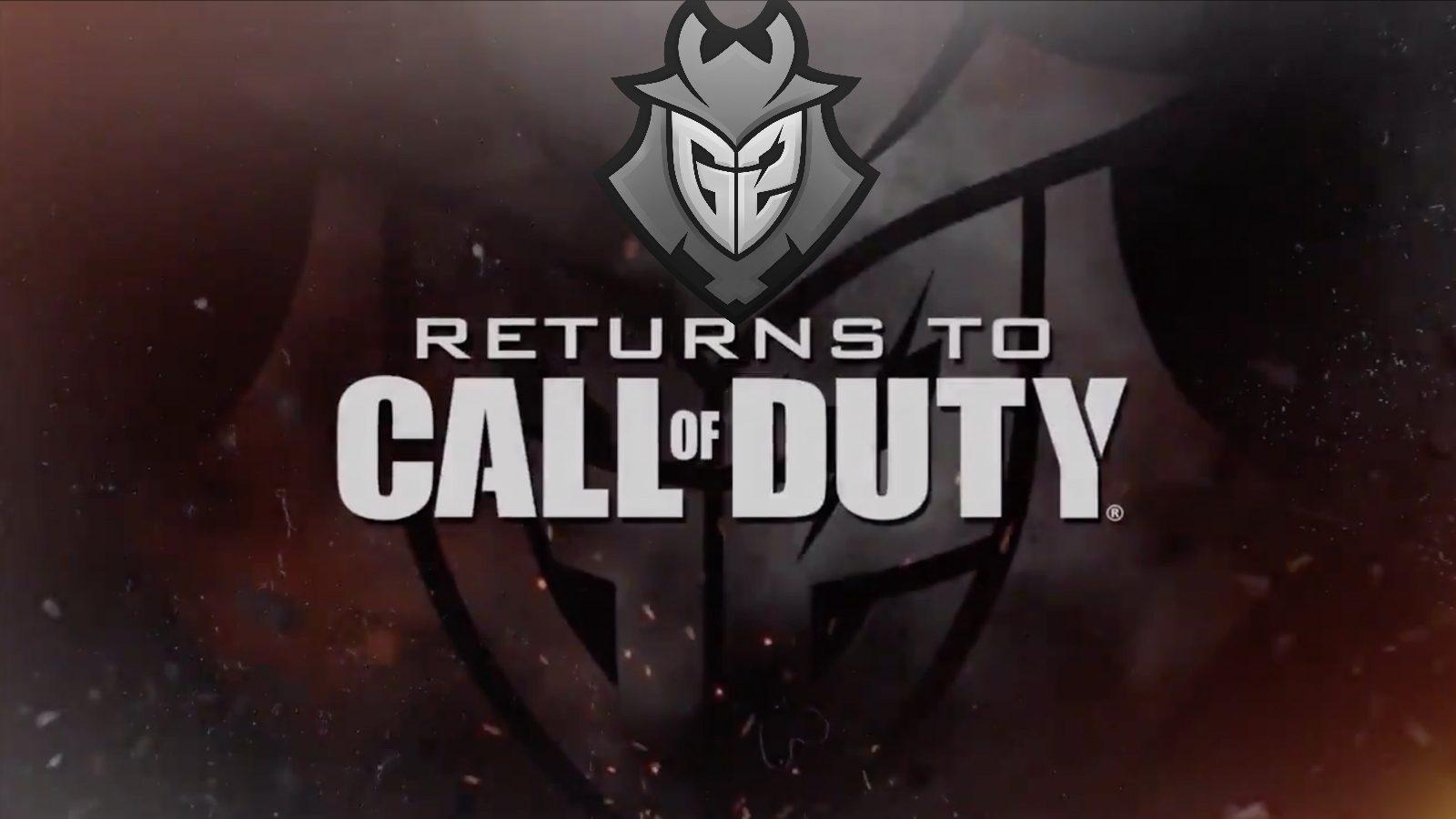 G2 Esports announce return to Call of Duty for Black Ops 4