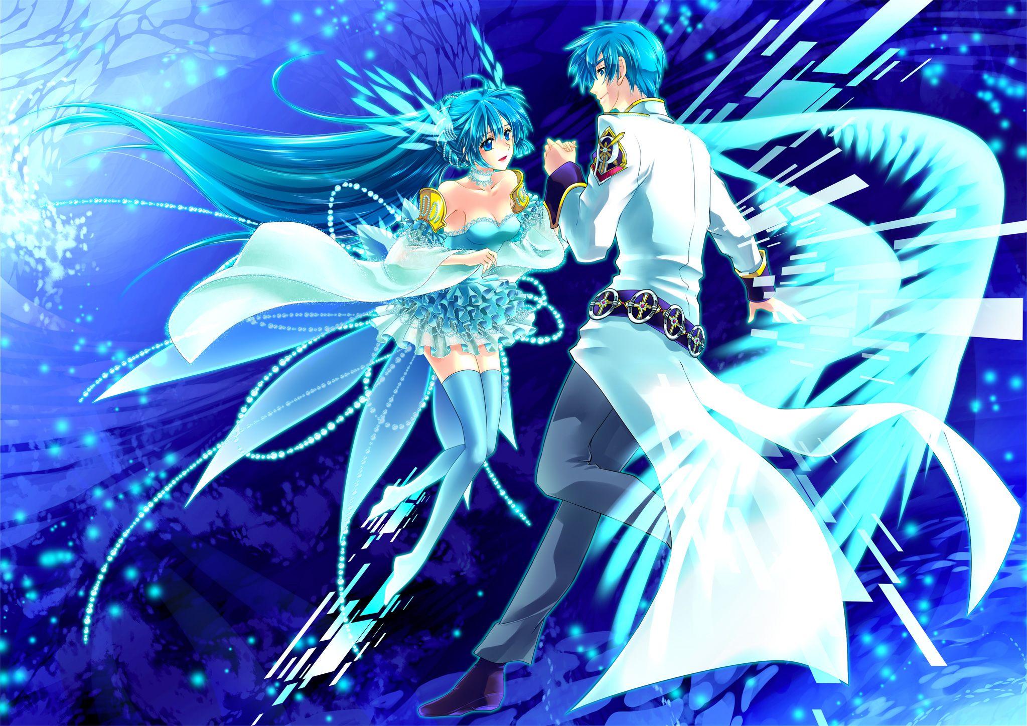 Download Dancing Anime Blue Wallpaper 2047x1447. Full HD