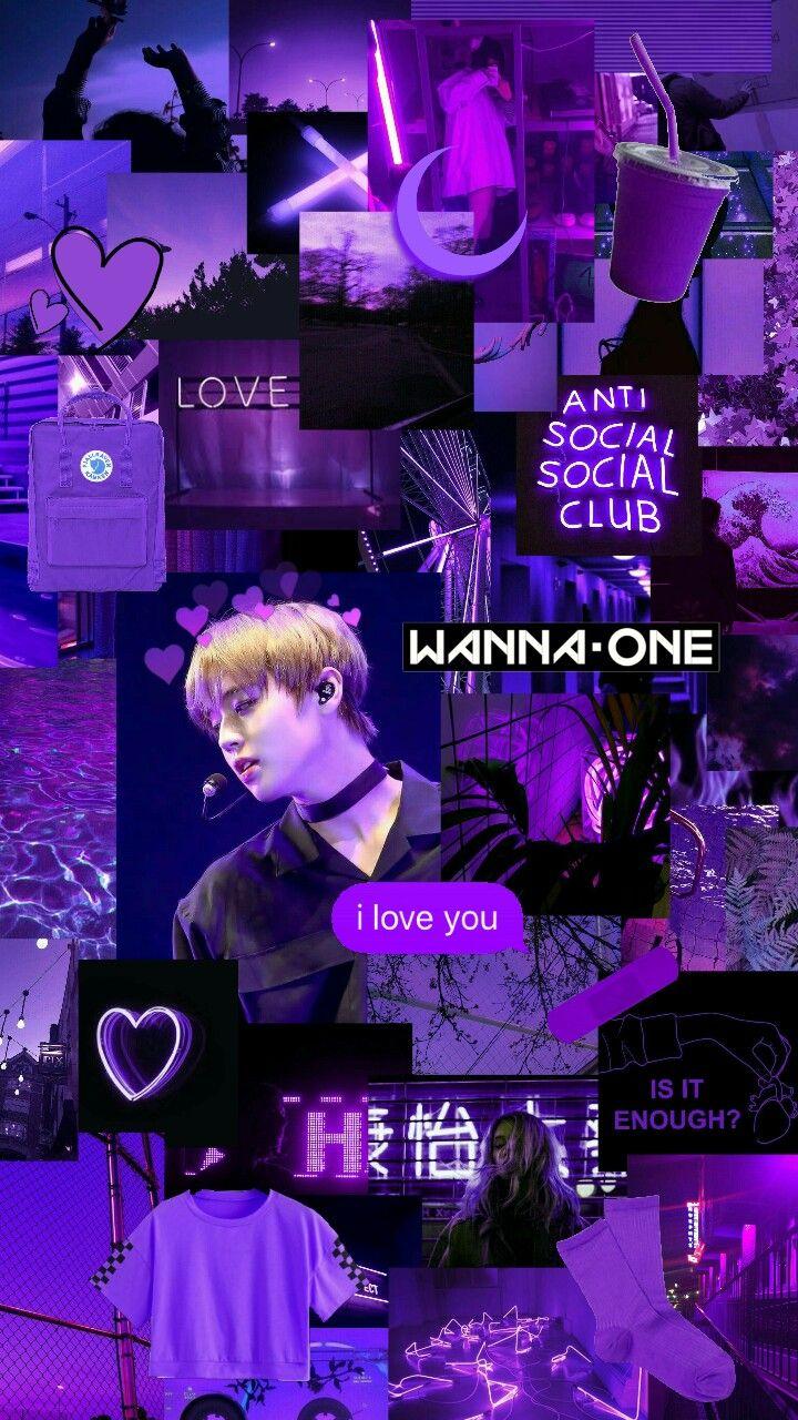 jihoon purple aesthetic collage wallpaper #jihoon