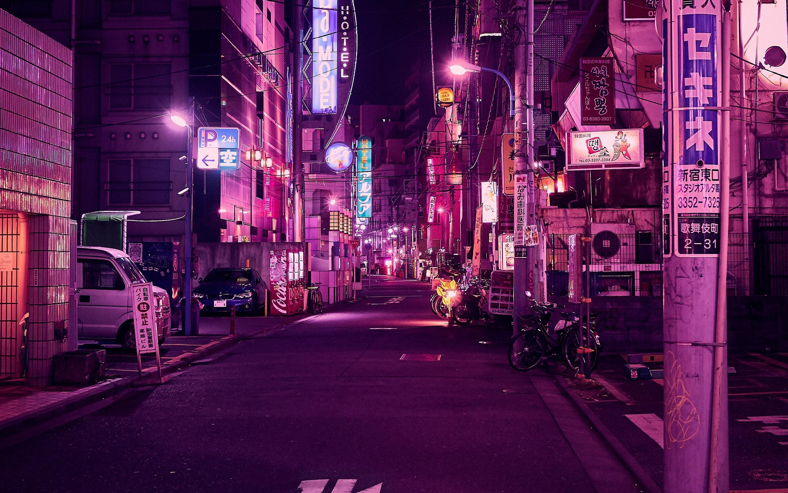 Download wallpaper 2560x1600 street, neon, night city