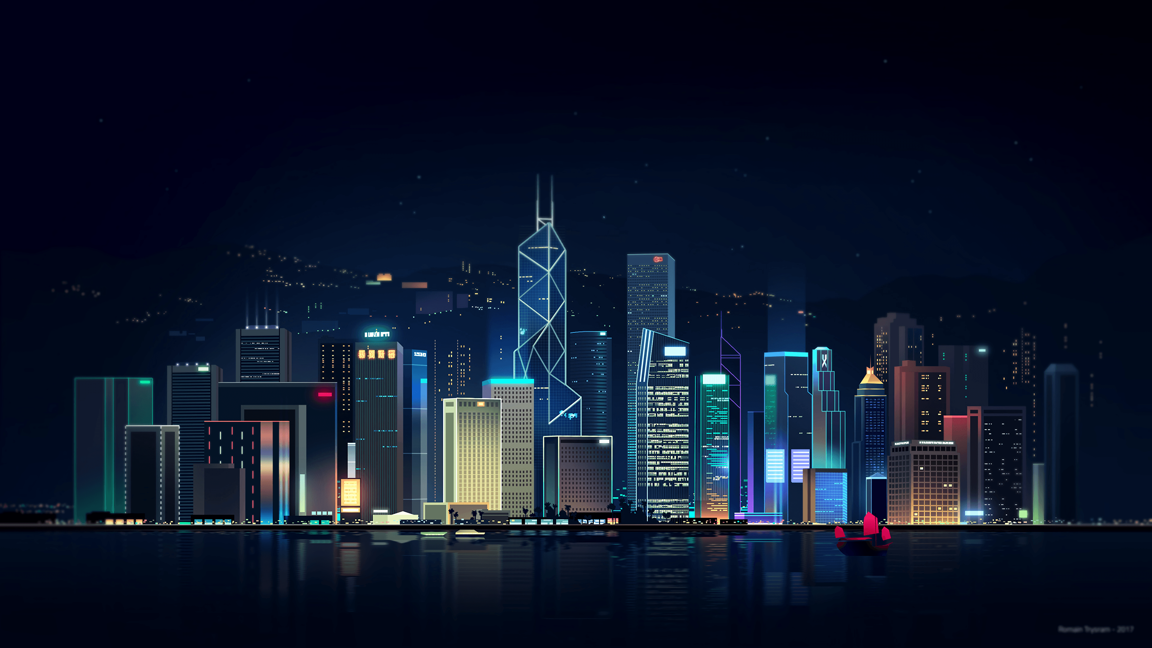 Neon City by Romain Trystram [3840x2160] #Music #IndieArtist