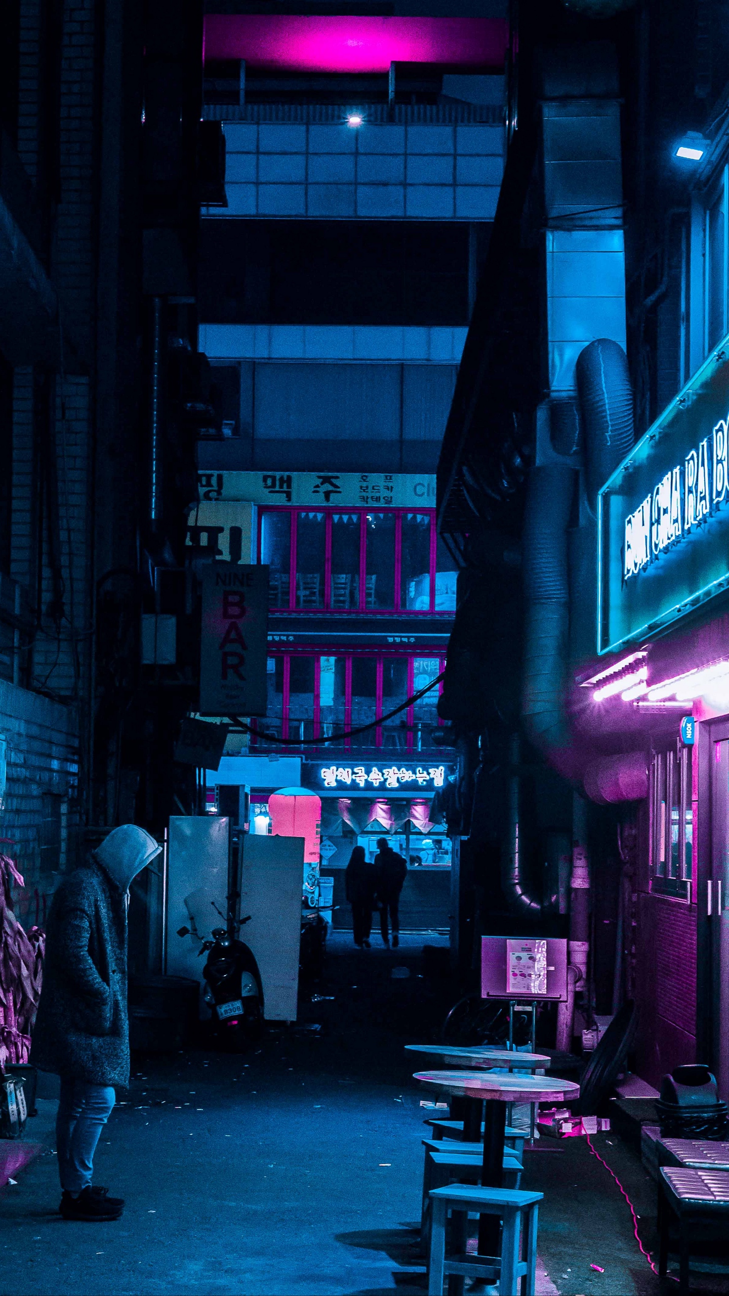 Download wallpaper 1440x2560 night city, neon, street
